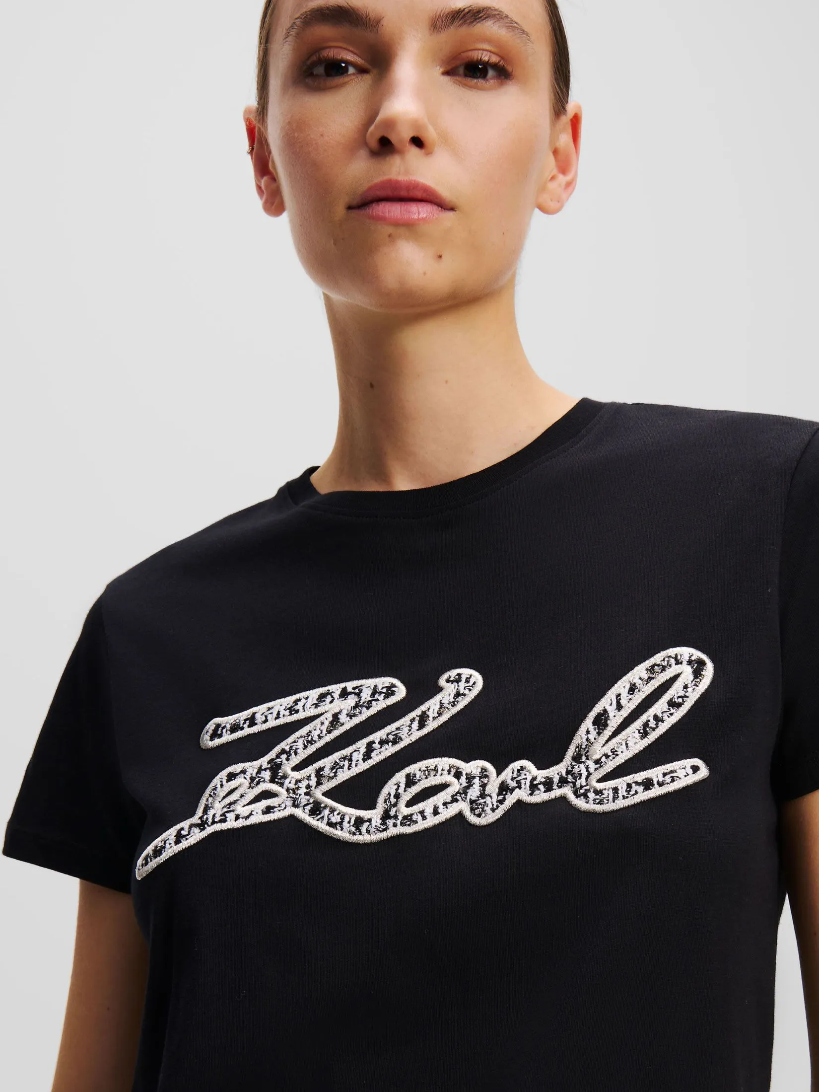 KARL LAGERFELD BOUCLE KARL SIGNATURE T-SHIRT BLACK