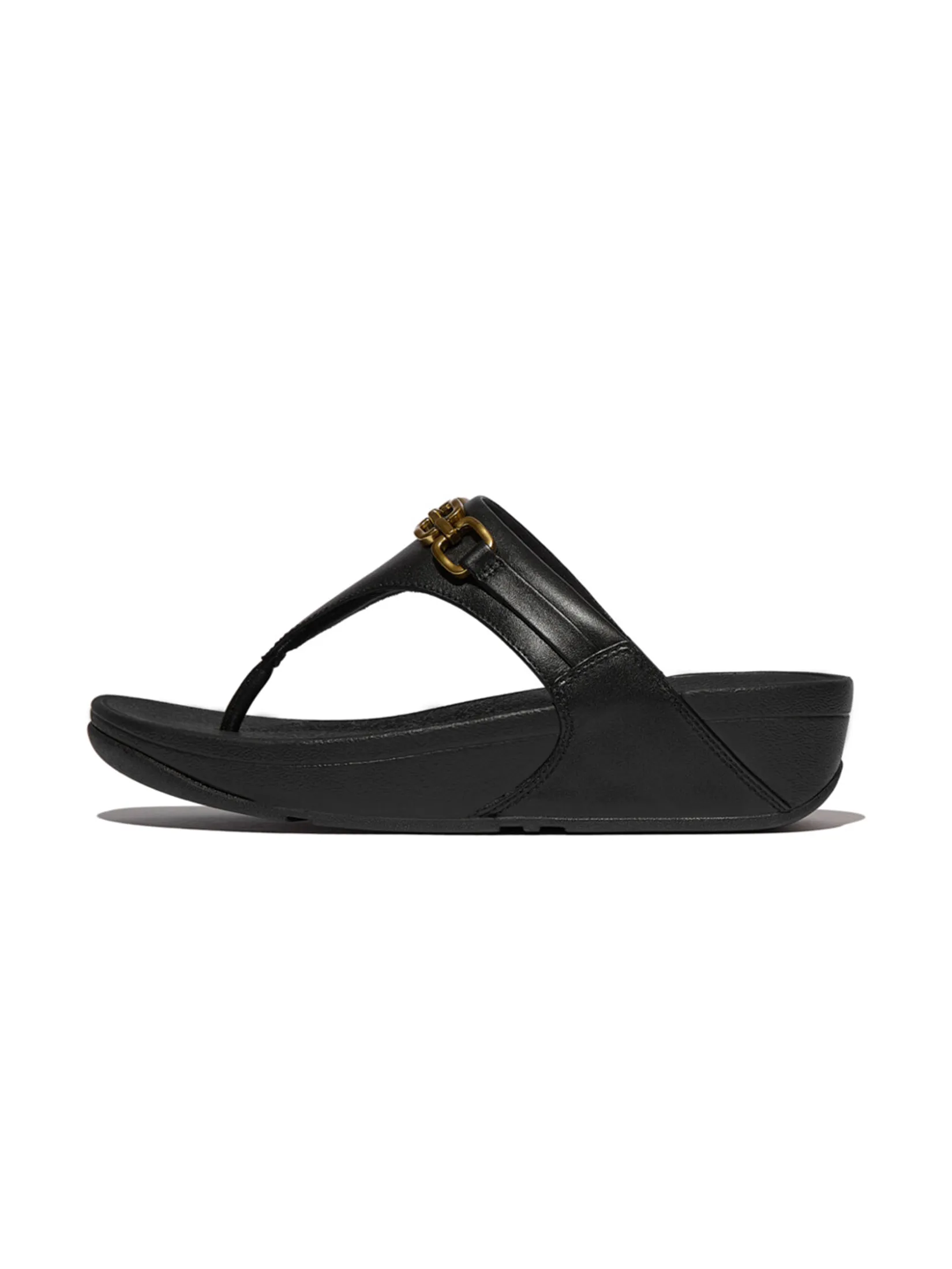 FitFlop™ WOMEN S LULU SQUARE-CHAIN TOE-POST BLACK