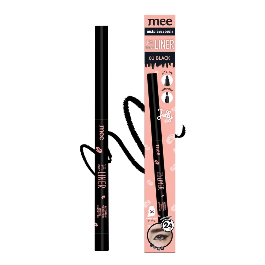#Mee Jelly InnerLiner 01Black+Lip liner - Black