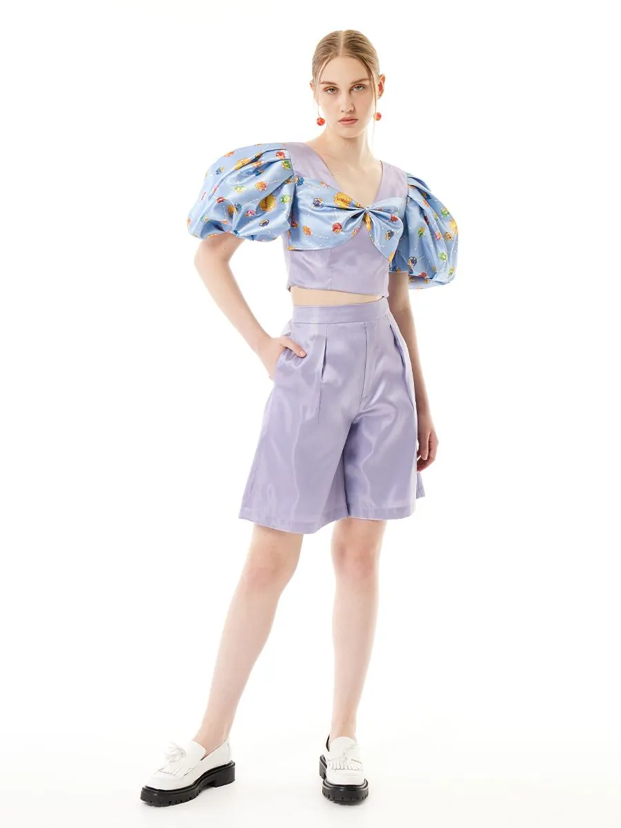 ICONIC WOMAN BLUE TIC SHORTS