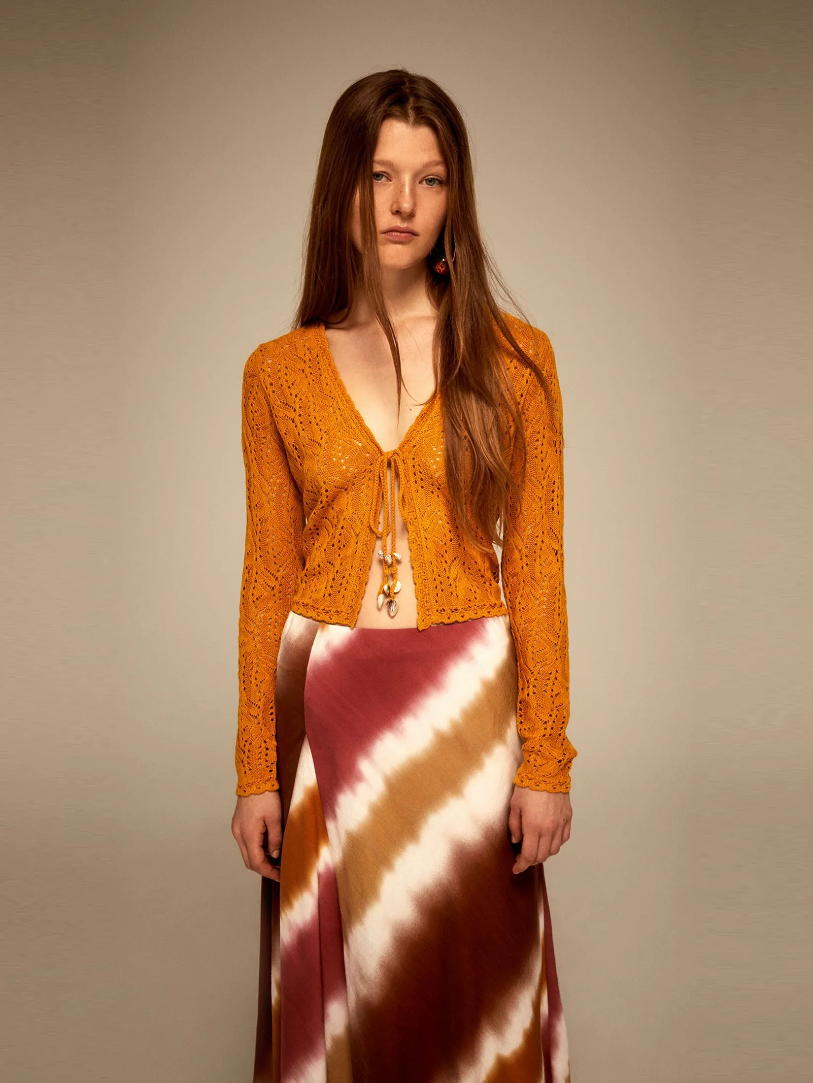 SFERA Women Skirt Asymmetrical Tied Dye Pink