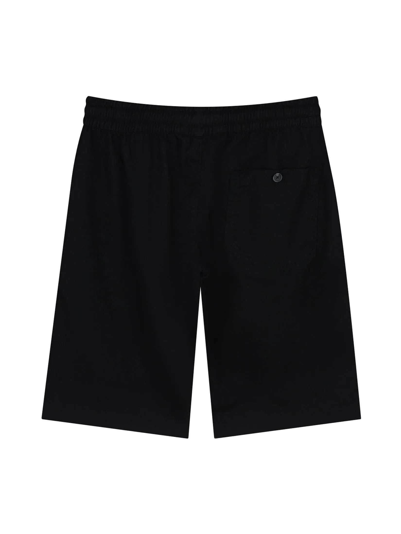 GIORDANO Men's Slim Twill Bermuda Shorts (180° Elastic Waist) Black