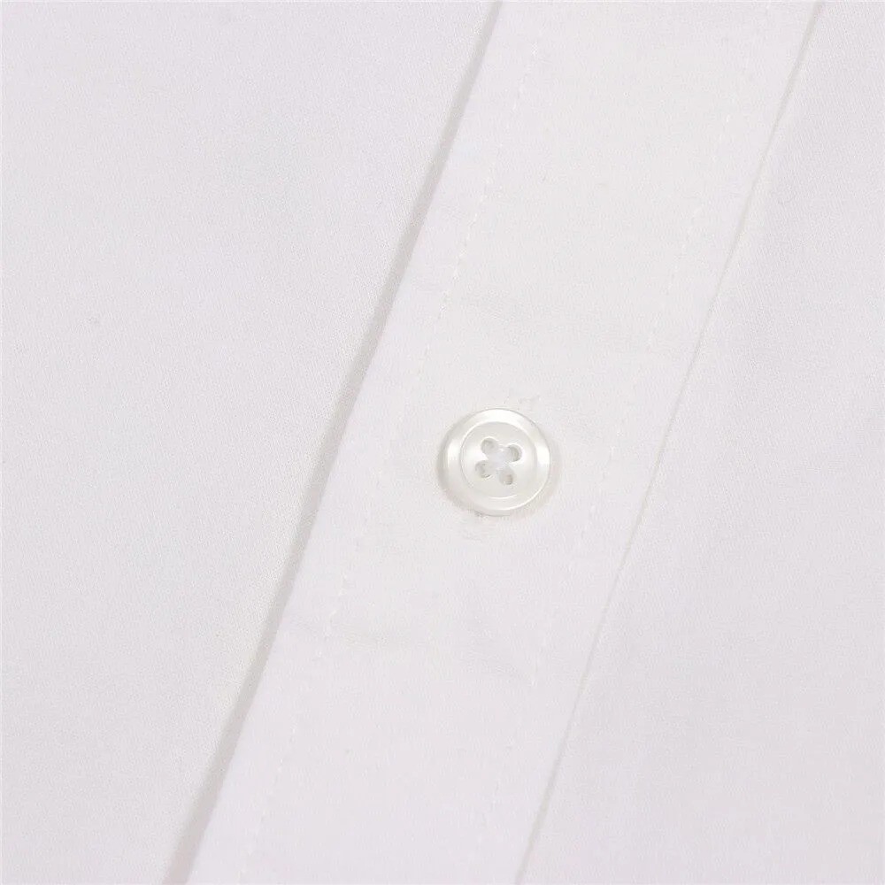 GIORDANO White Men's Stretch Long Sleeve Slim Button Front Shirt