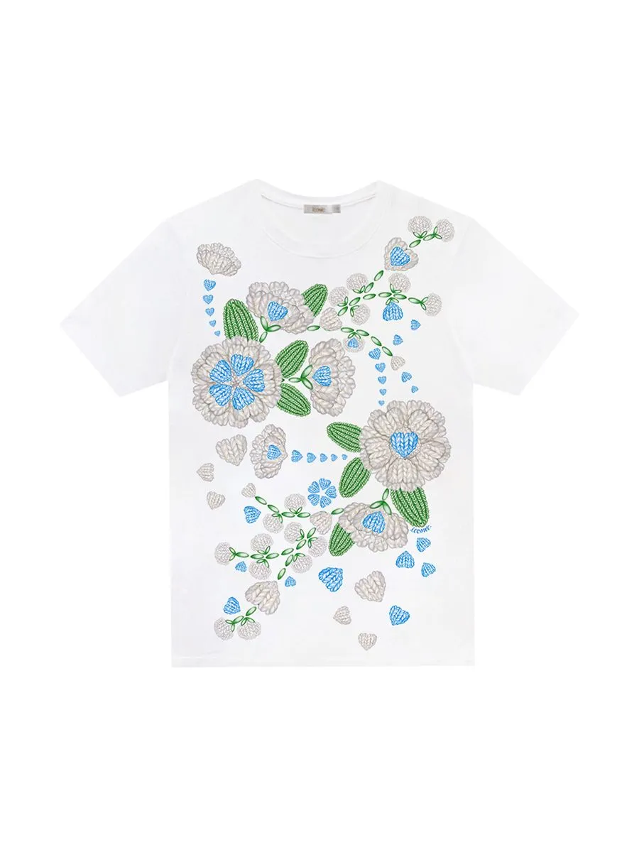 ICONIC WOMAN WHITE JASMINE FLOWING T-SHIRT