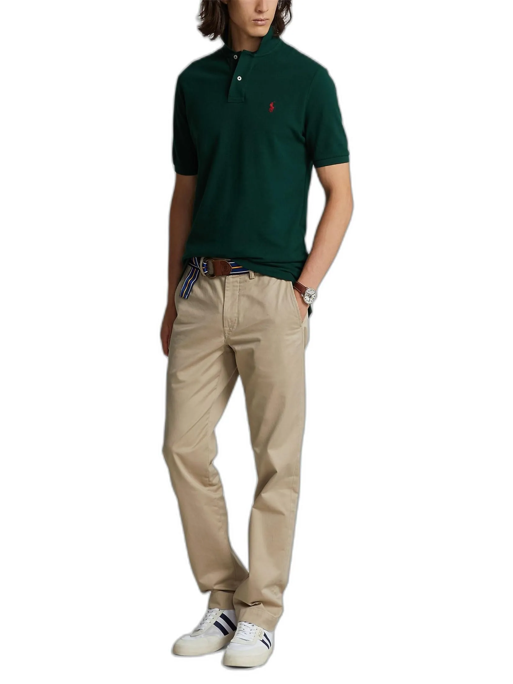 POLO RALPH LAUREN Polo Ralph Lauren POLO-Custom Slim Fit Mesh Polo Shirt MNPOKNI1N820493 300 GREEN