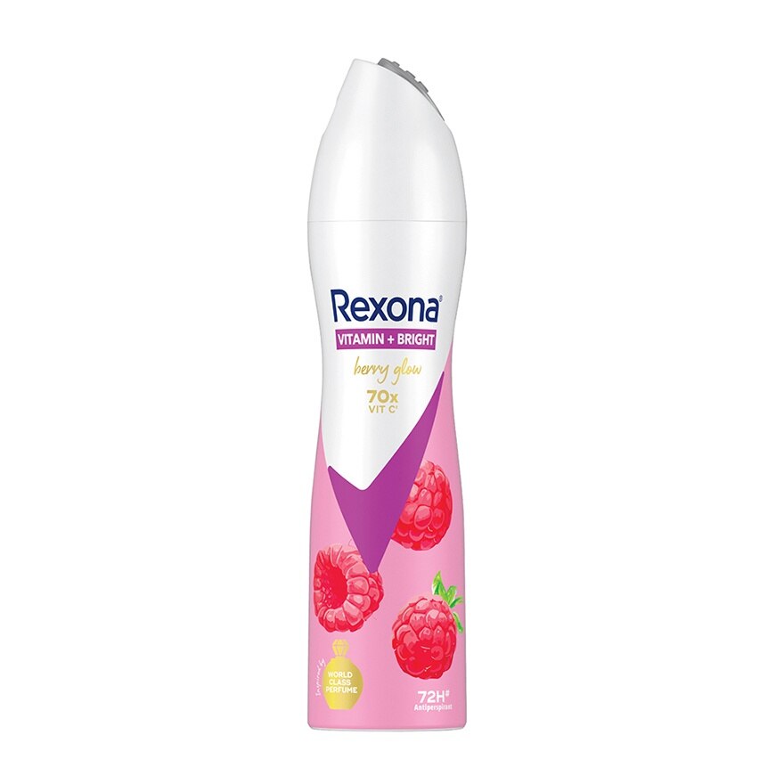 Rexona Spray Vitamin + Bright Berry Glow Antiperspirant 135 Ml. - Purple