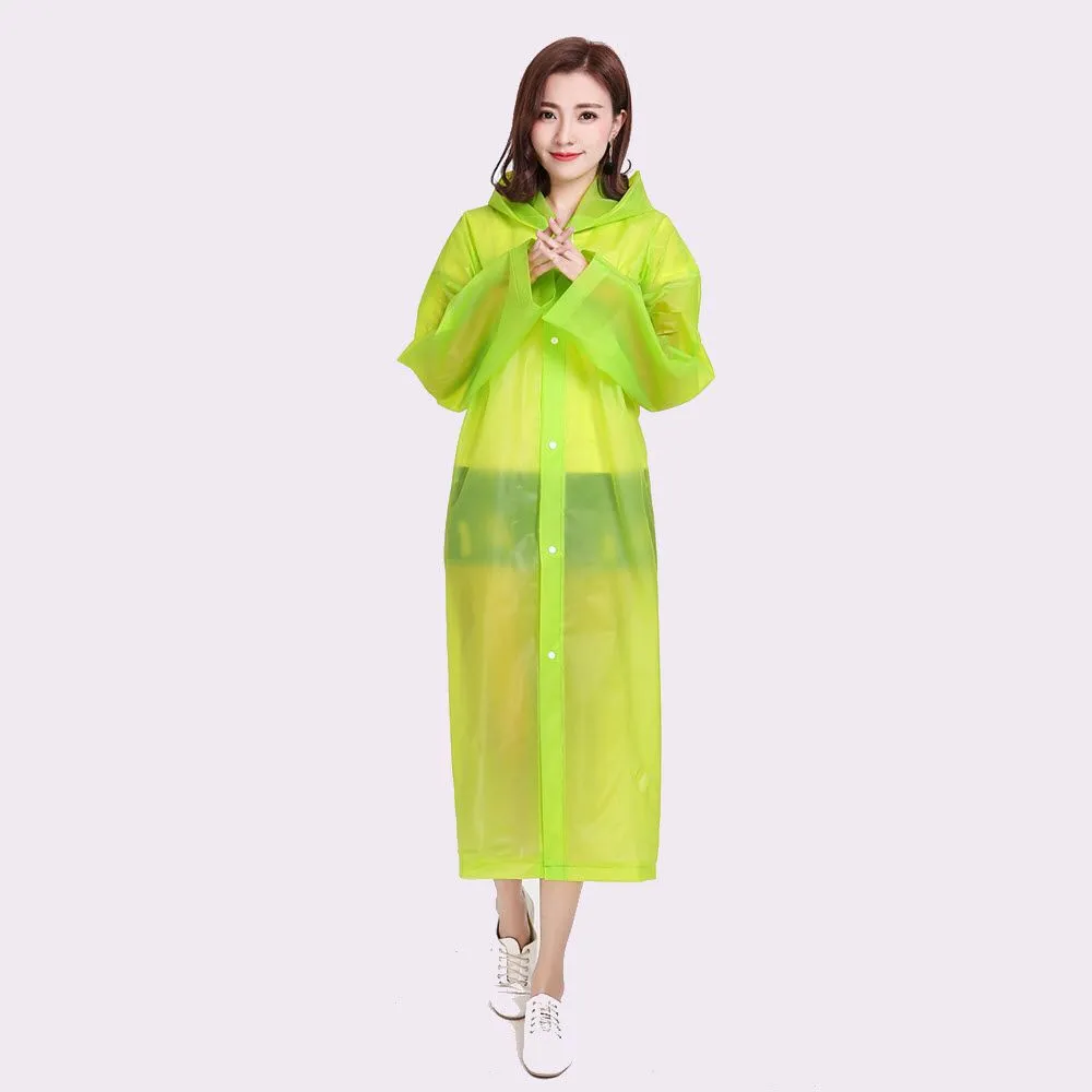 CHARITES BRAND Rain coat, Poncho PVC, Korea Style Waterproof, Dustproof - Green Lemon