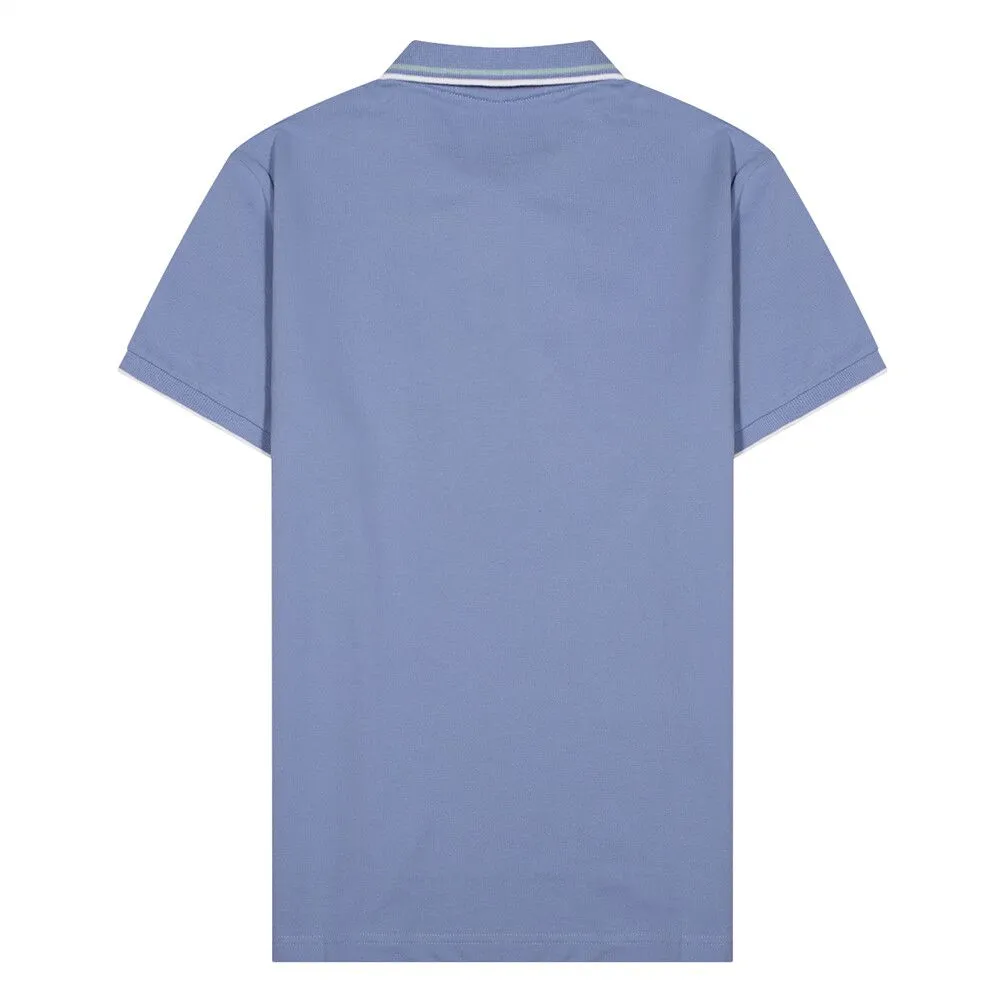 GIORDANO Purple Men's Solid Cotton Lycra Short Sleeve Tapered Polo