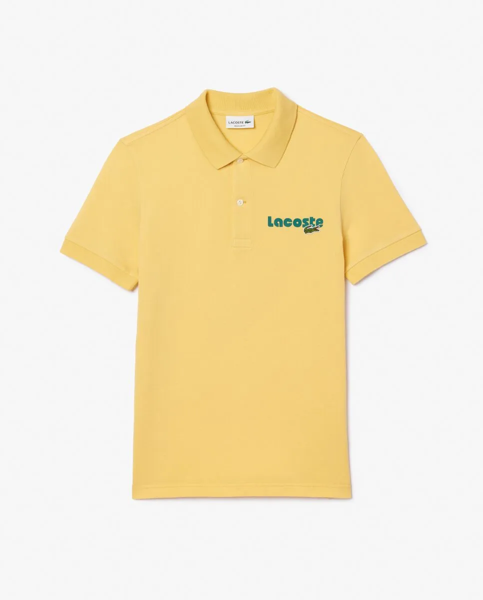 LACOSTE Original L.12.12 Washed Effect Cotton Piqu  Polo Shirt Yellow