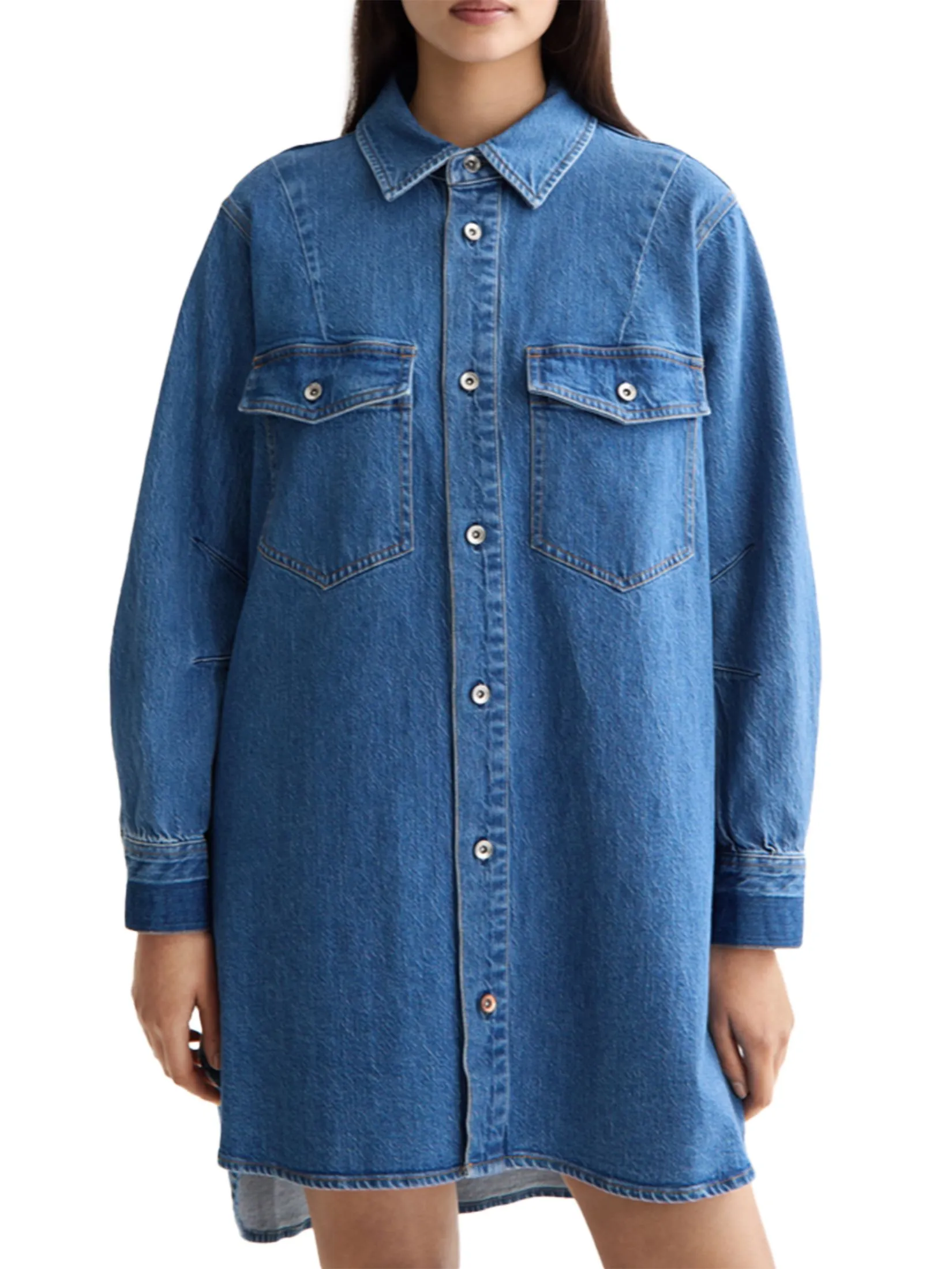 SCOTCH&SODA Women Shirtdress Mini Washed Denim Art From The Heart