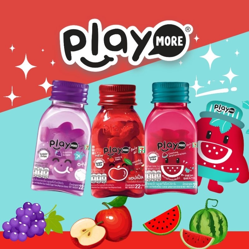 Освежающие конфеты Play с фруктовым ароматом 22 гр 5 вкусов