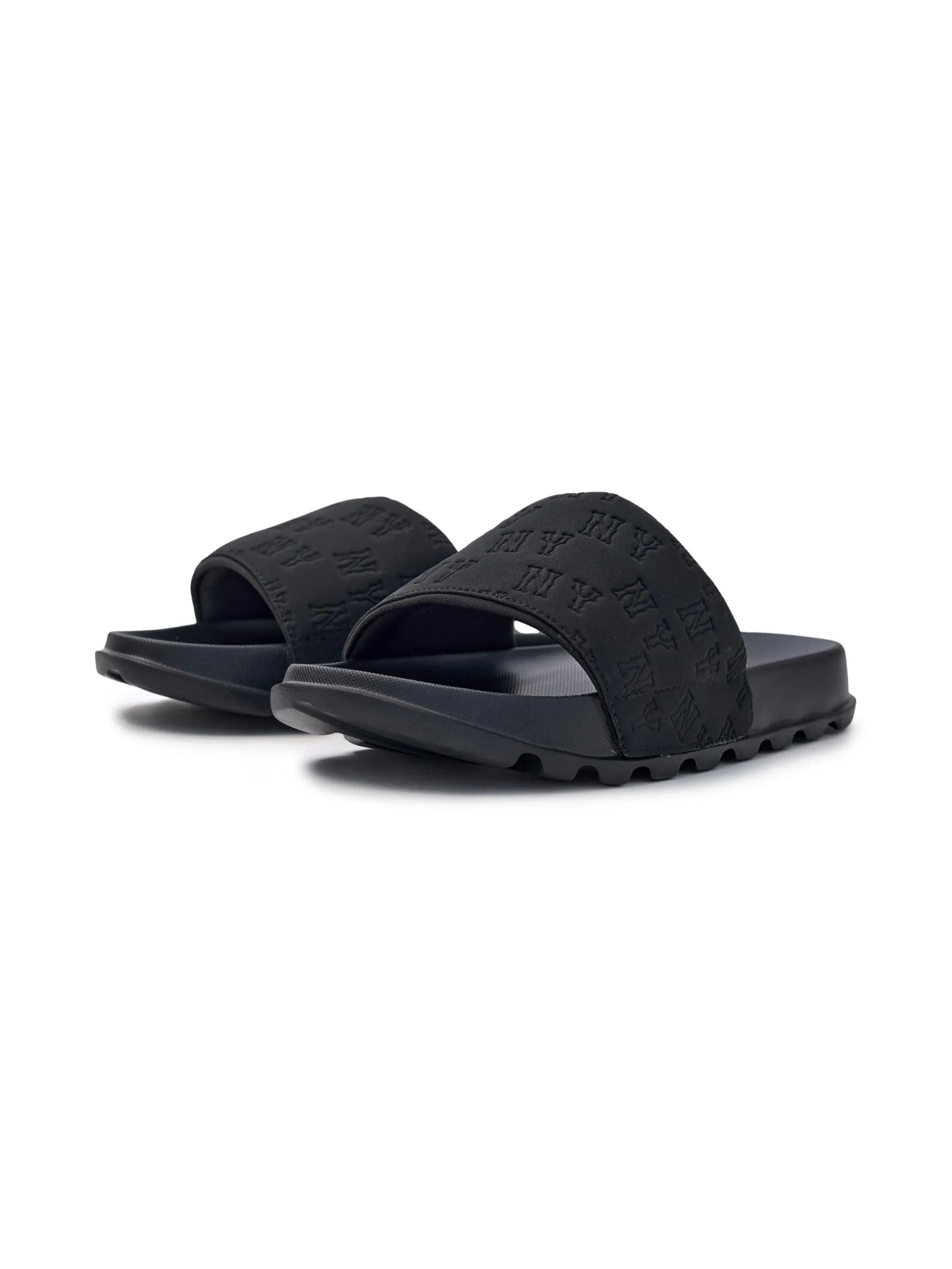 MLB Slides Unisex Chunky Skipper Monogram Slide Model 3ALPSM153 50BKS Black