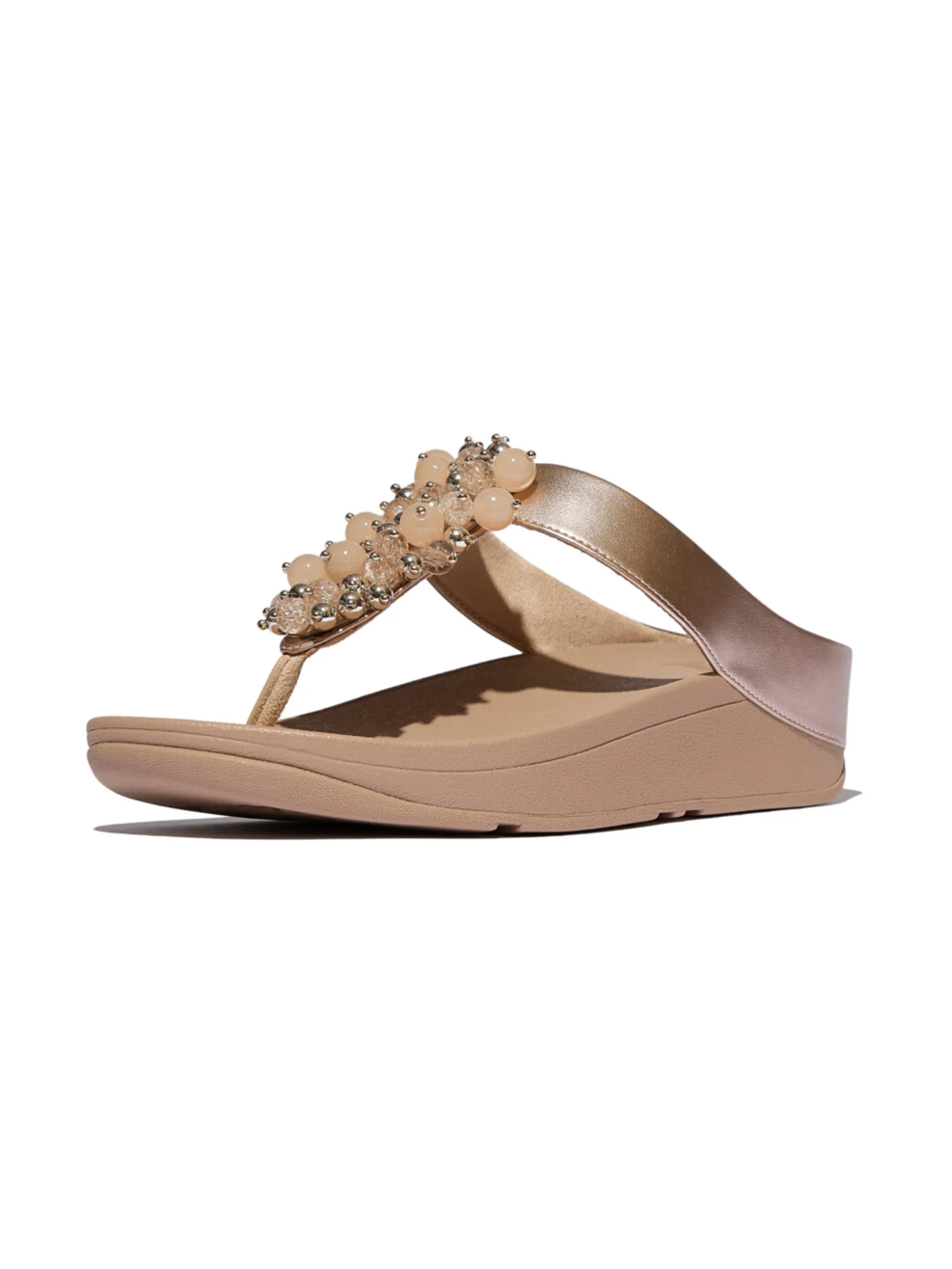 FitFlop™ WOMEN S FINO BAUBLE-BEAD TOE-POST BEIGE