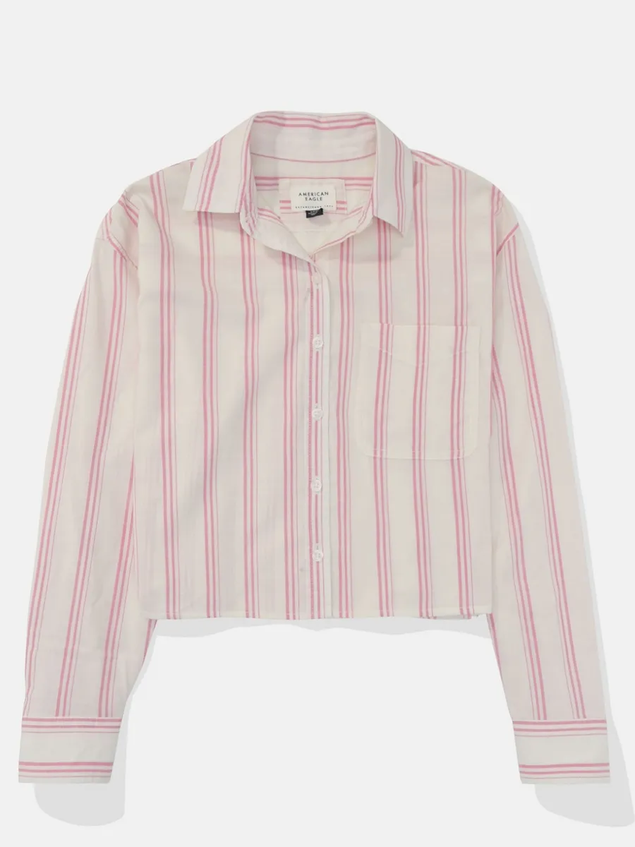 AMERICAN EAGLE WOMEN CORE ST HEM CROPPED PREP 615 PINK