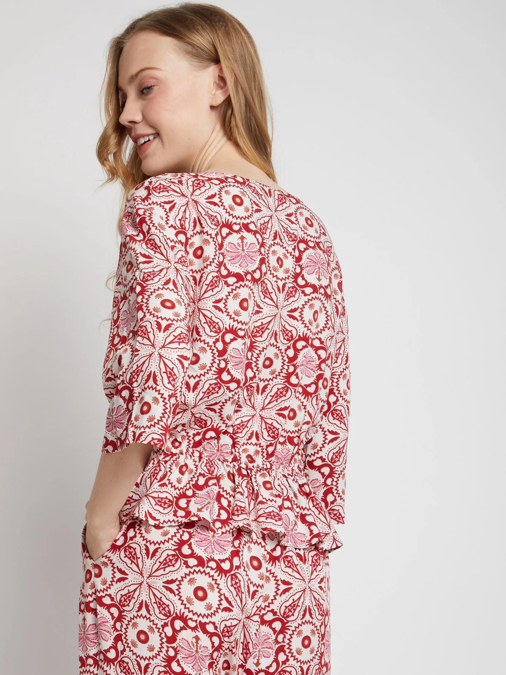 DEFRY 01 Women Blouses V-Neck Long Sleeves