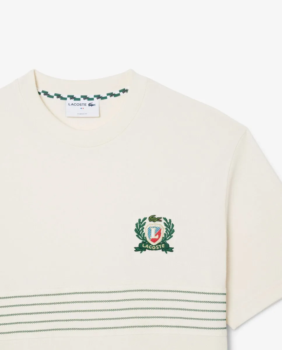 LACOSTE Embroidered Badge Piqu  T-Shirt White