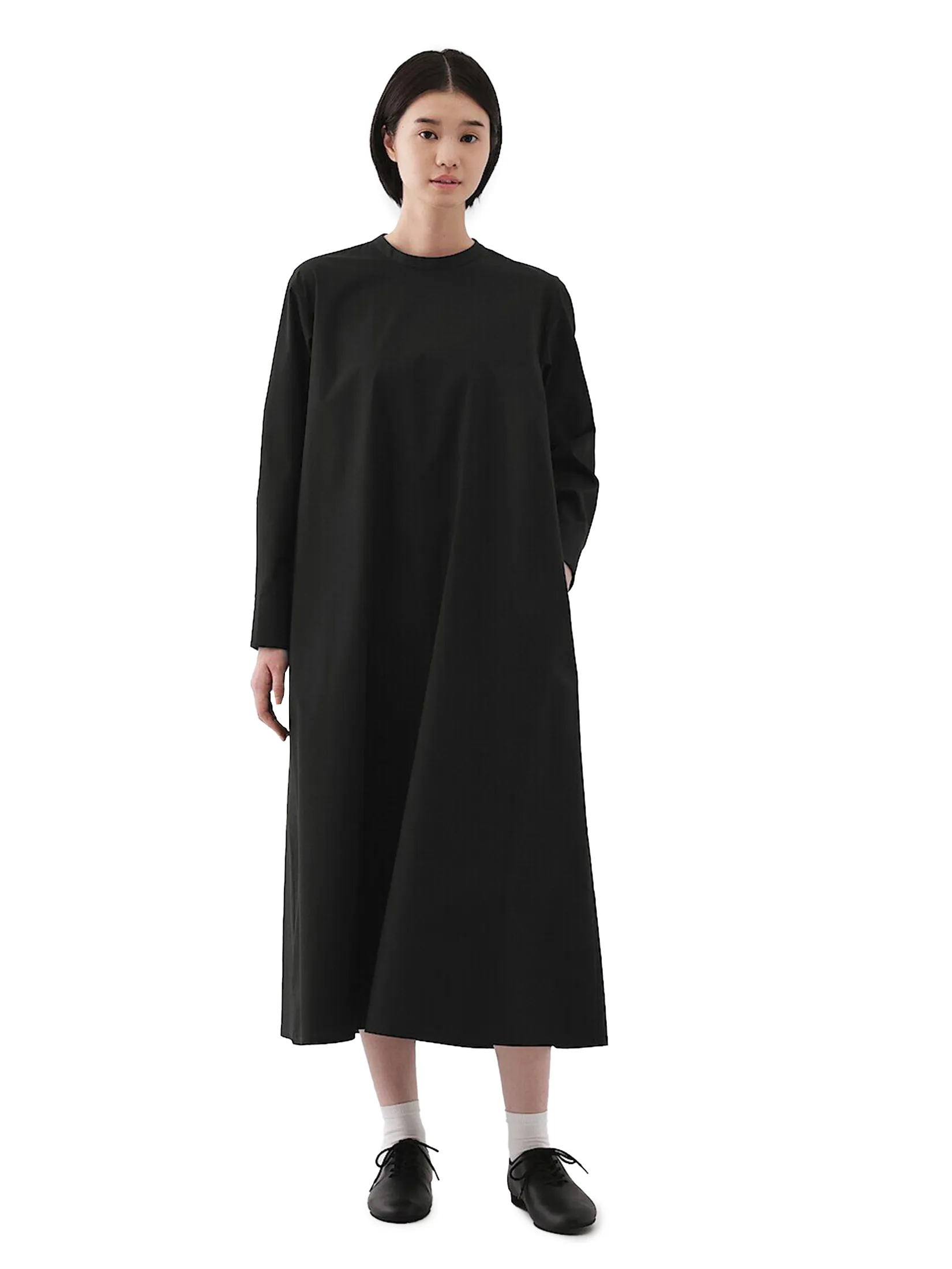 MUJI Women Dress Long Sleeve Quick Dry Broadcloth
