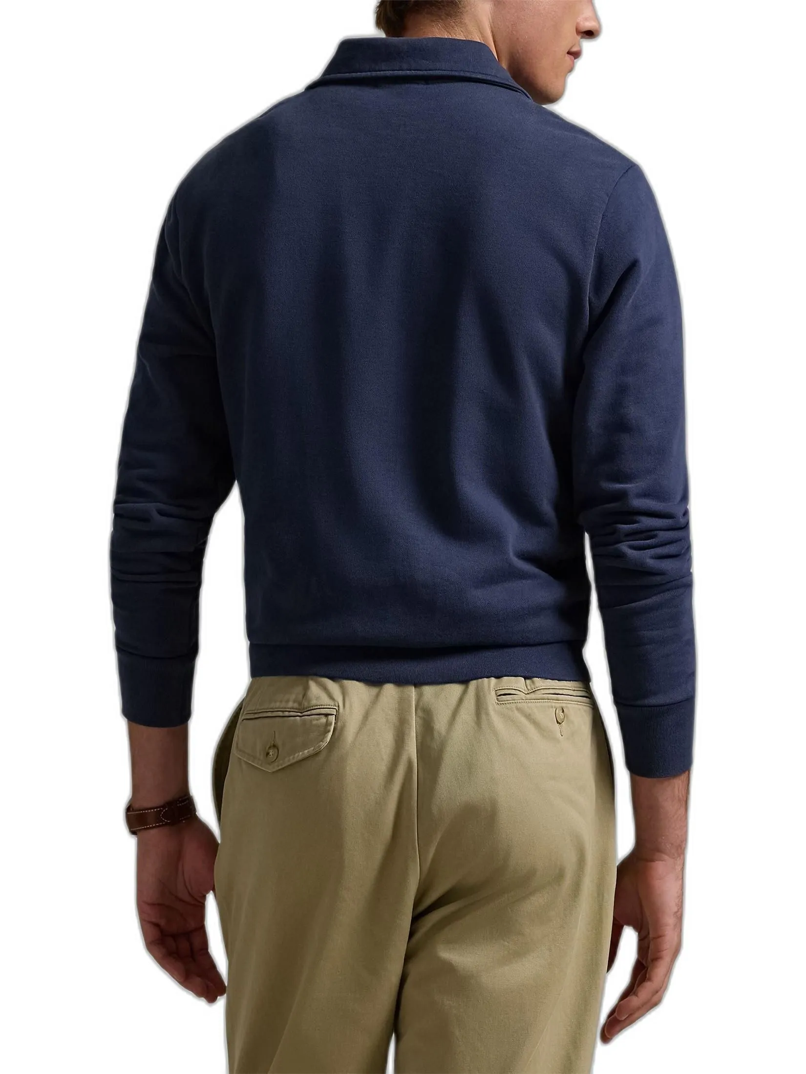 POLO RALPH LAUREN Men Pullover-Loopback Fleece Collared Sweatshirt MNPOKNI16824017-Navy-410