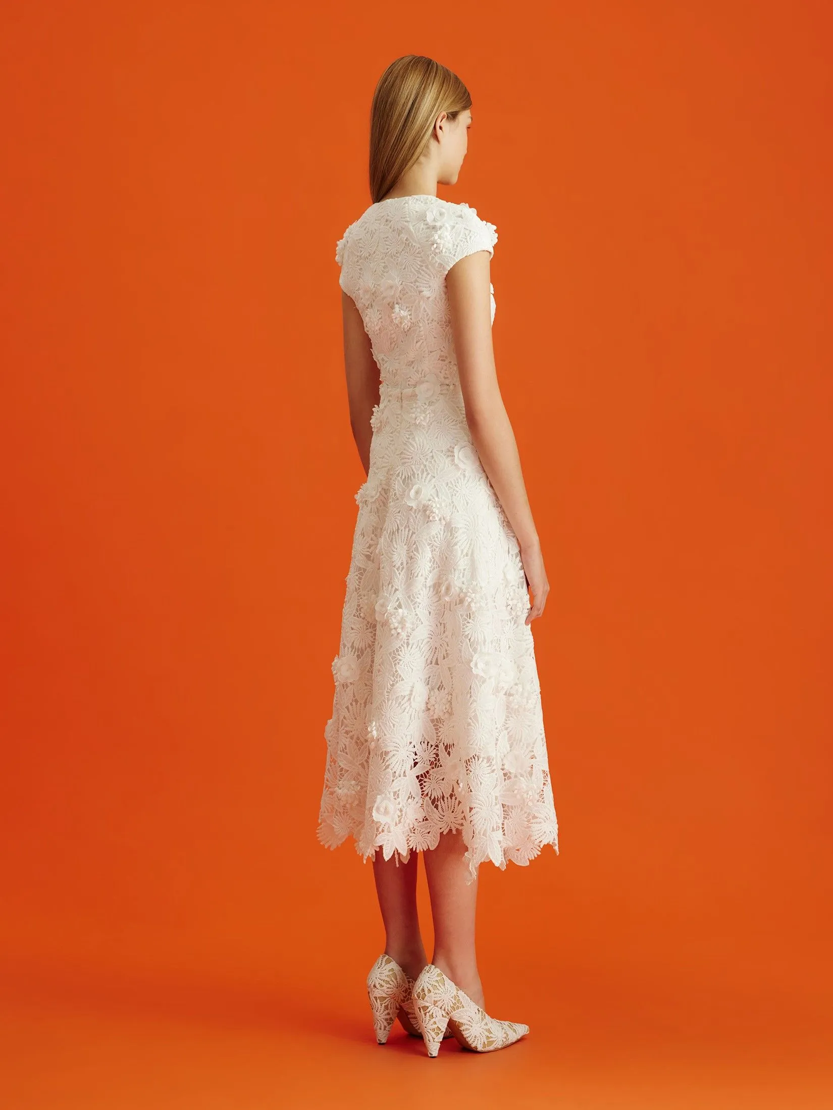 ASAVA (AW24) Zaira Floral-lace Women Flare Skirt White