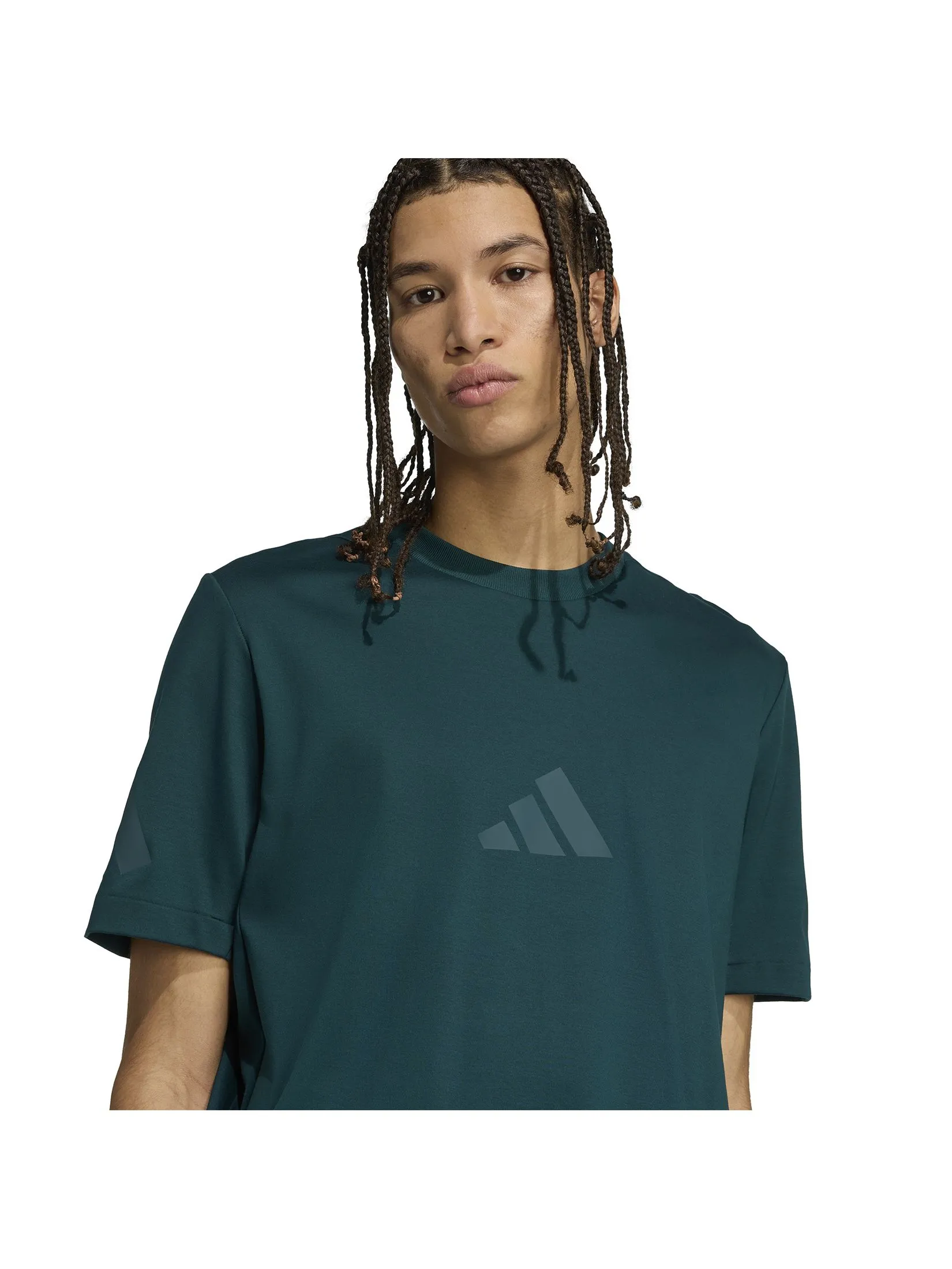 ADIDAS Men T-Shirt adidas Z.N.E. JW4736 Green / Aurora Ivy