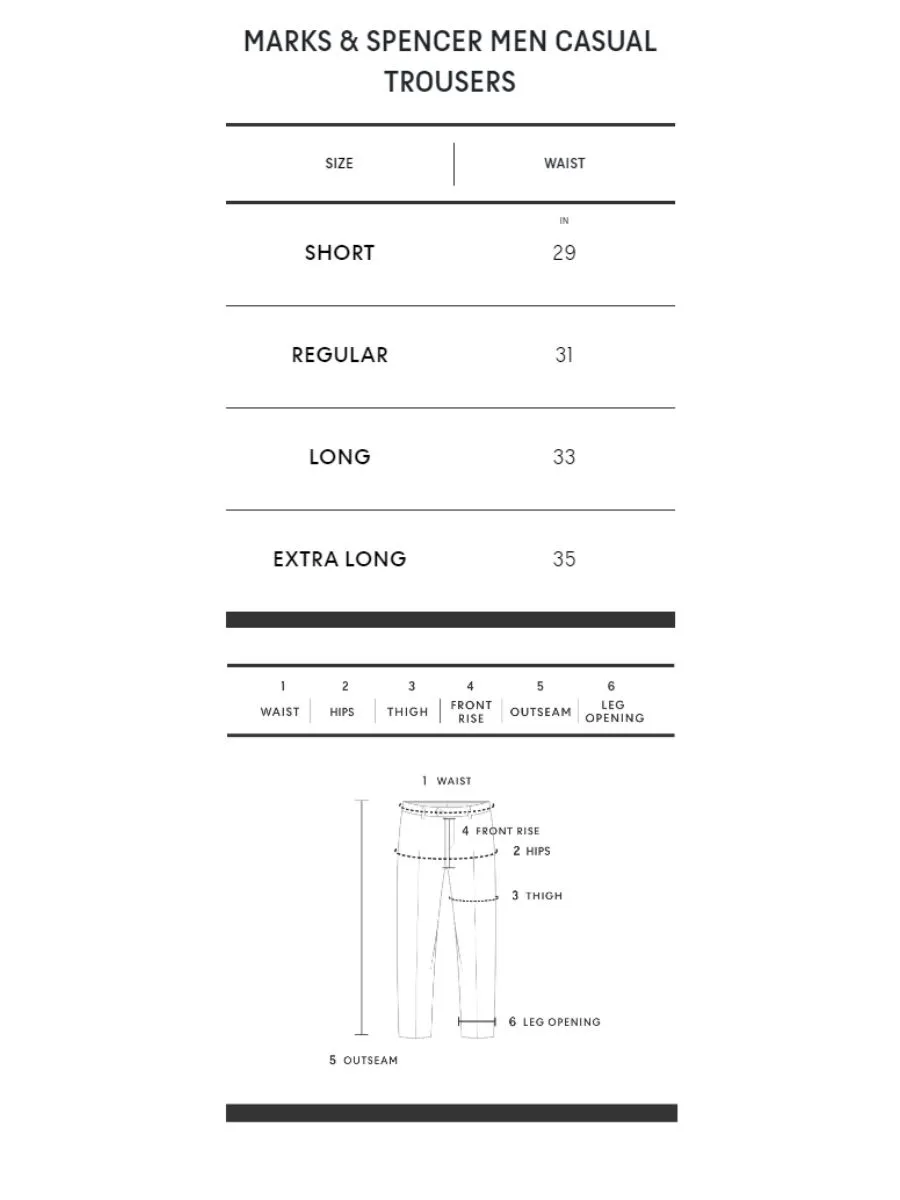 MARKS & SPENCER Men Chino Trousers Regular Fit Super Lightweight