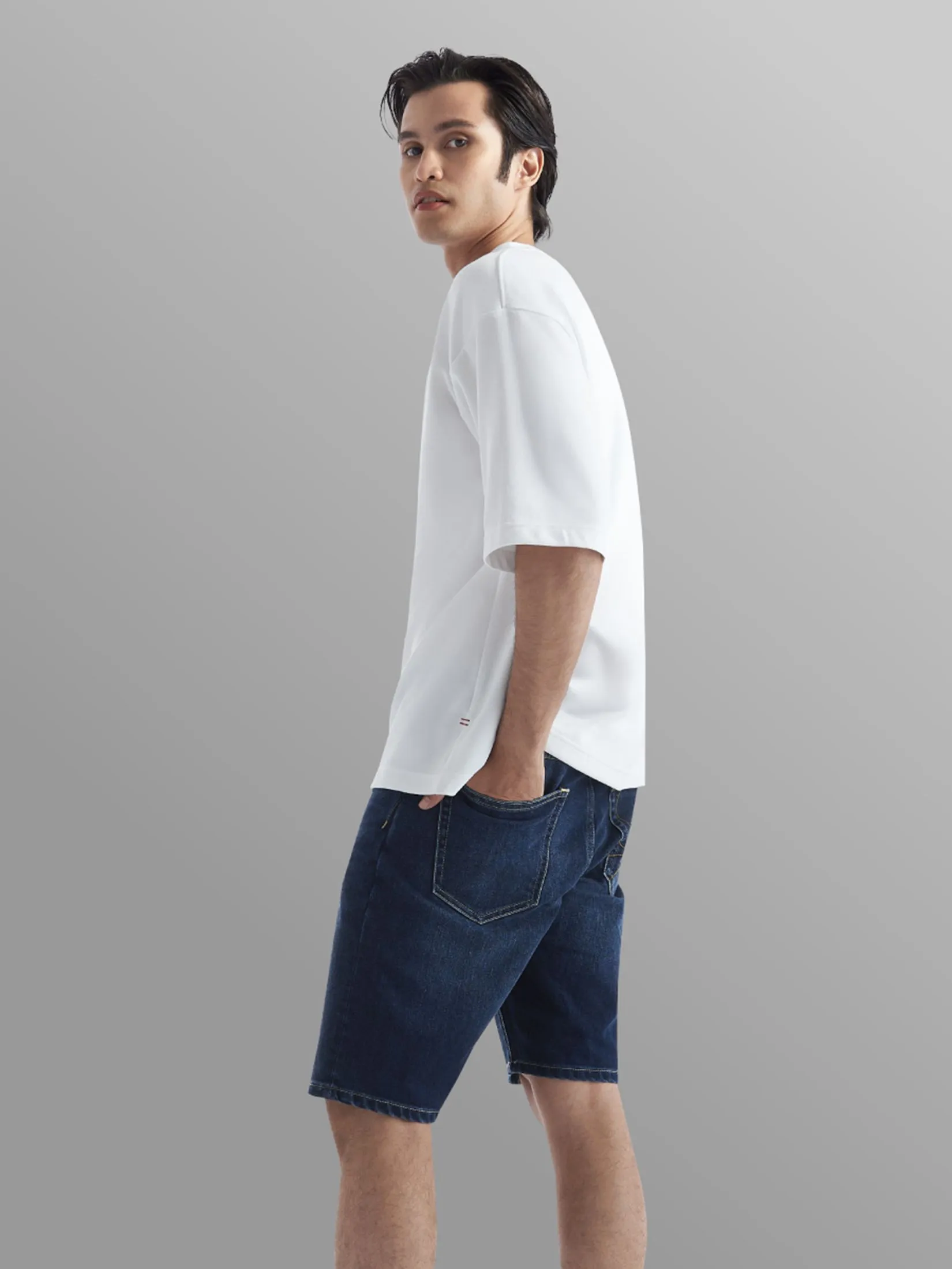 GQ Men Denim Shorts Cool Tech Jeans