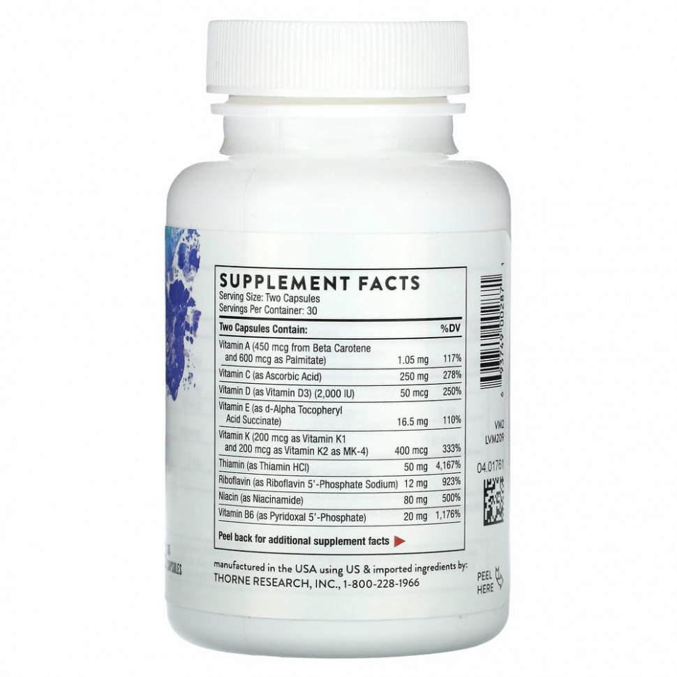 Thorne Research, Основные питательные вещества 2/Day, 60 капсул
