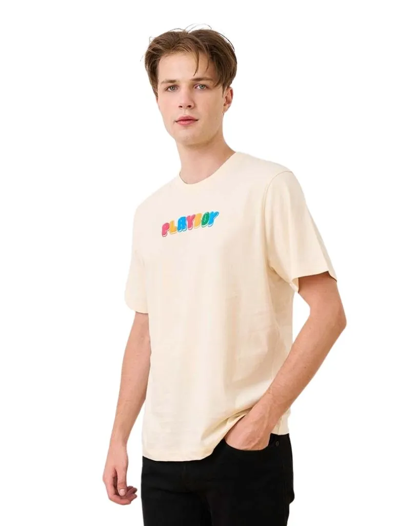 PLAYBOY Men's T-Shirt   SKU P1MT259TB044CR  Colour  cream