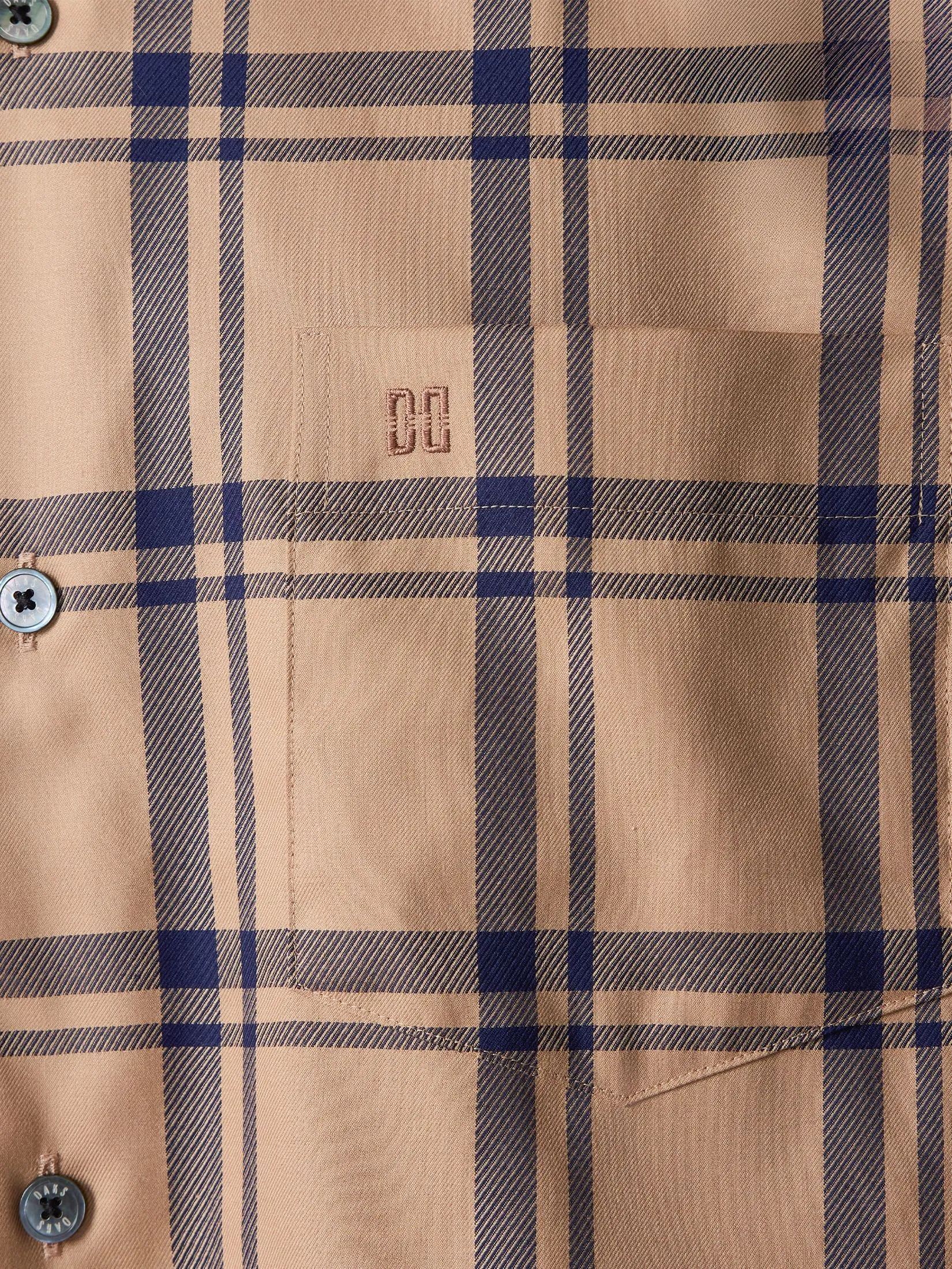 DAKS Men Short Sleeve Shirt Regular Fit Brown