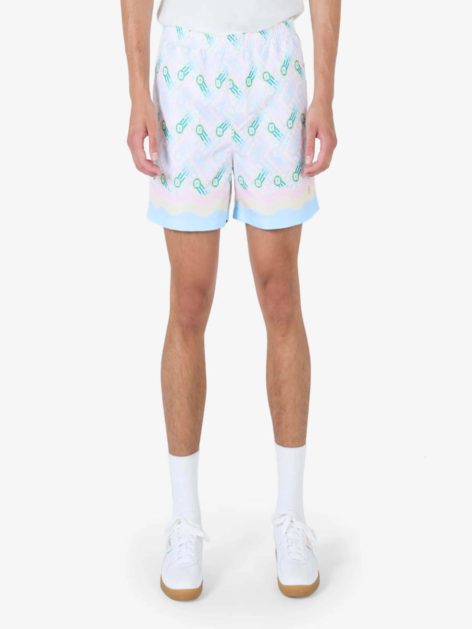 CASABLANCA MENS PRINTED SWIM SHORTS IN PING PONG MONOGRAM