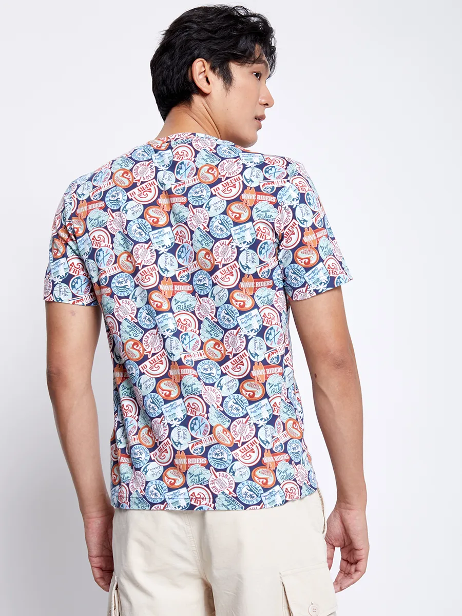 DEFRY 01 Men T-shirt Short Sleeves Printed Light Blue