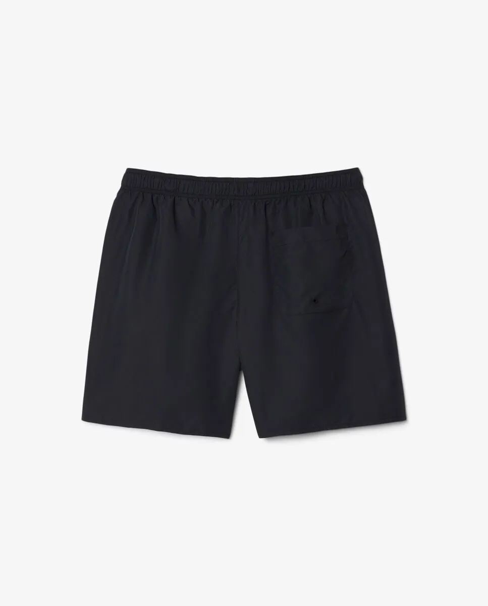 LACOSTE Mid Length Monochrome Swim Trunks Black