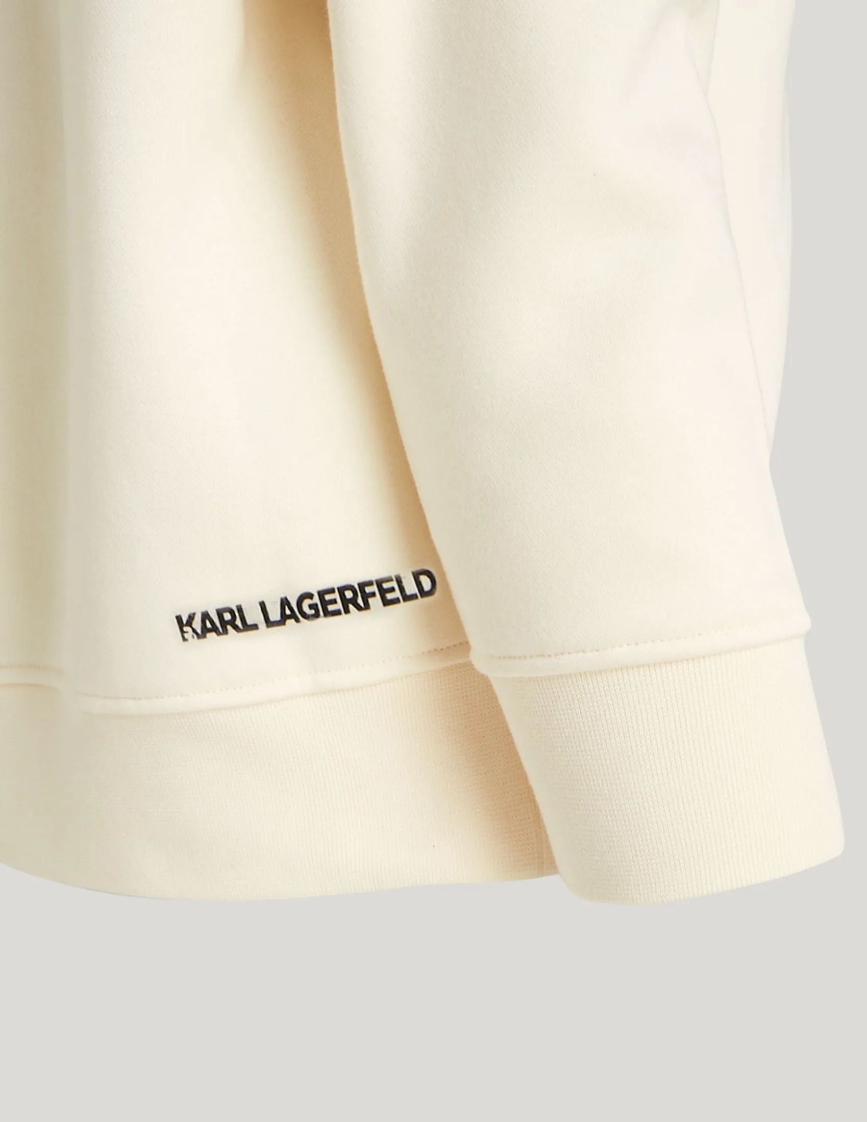 KARL LAGERFELD IKONIK 2.0 OUTLINE WOMAN HOODIE OFF WHITE