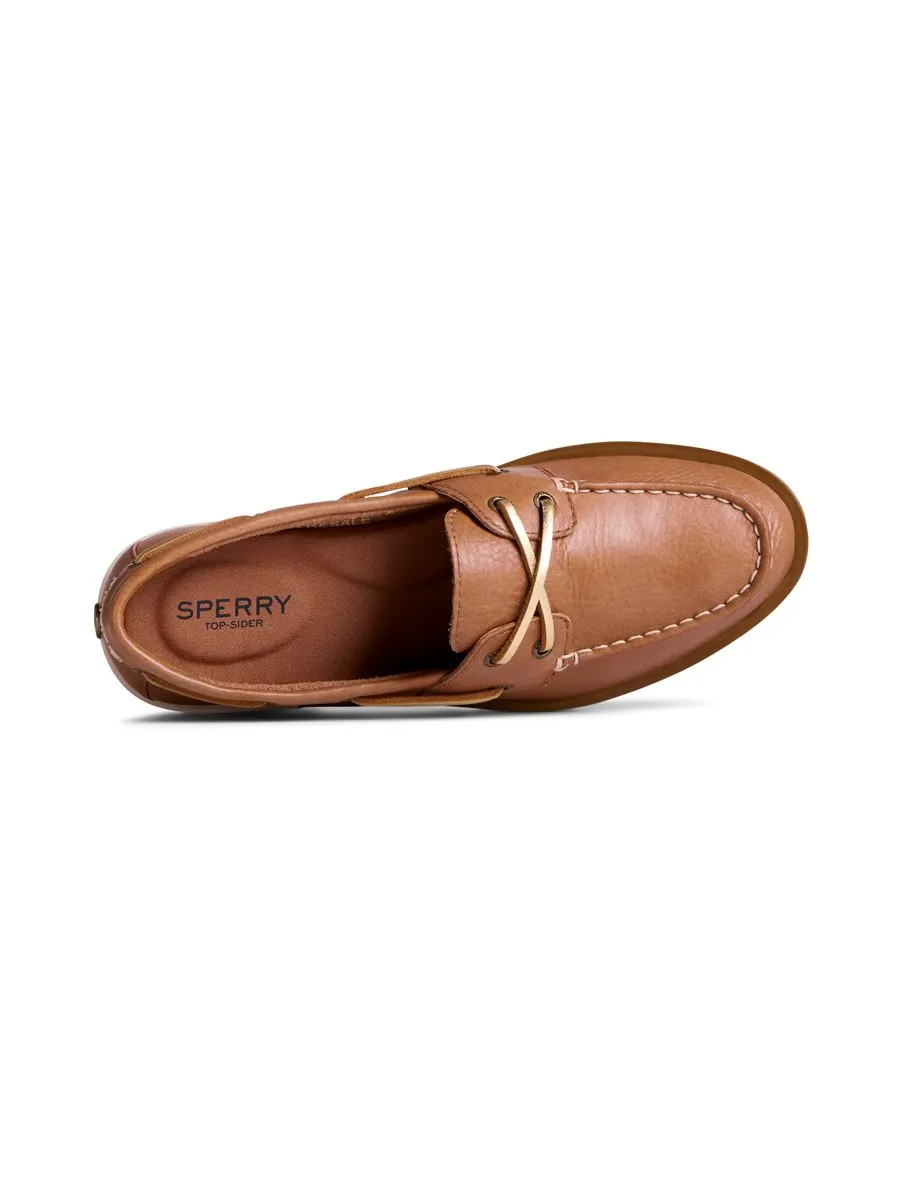 SPERRY WOMEN CHUNKY BOAT 2-EYE LEATHER BROWN