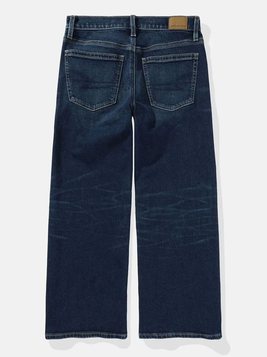 AMERICAN EAGLE WOMEN 90S WIDE LEG CROP JEAN 896 DARK WASH