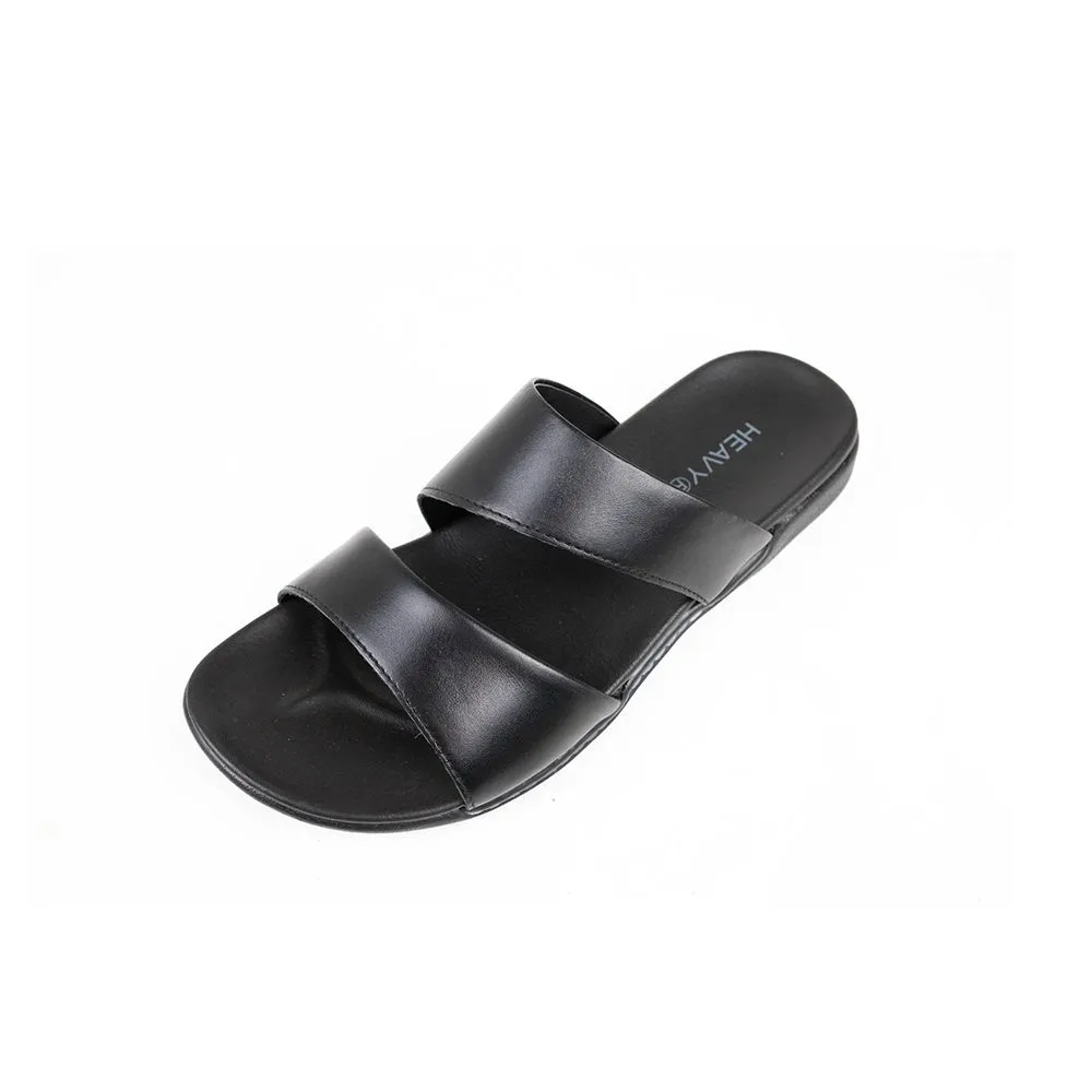 HEAVY Black Leather Sandals VS9100