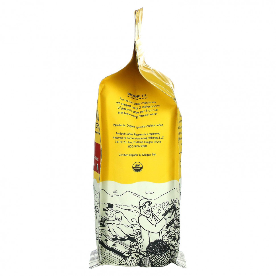 Portland Coffee Roasters, Органический кофе, молотый, темная обжарка, французский, 340 г (12 унций)