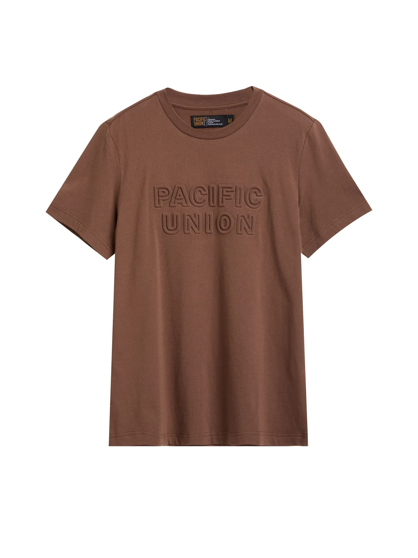 PACIFIC UNION Men T-shirt Short Sleeves Embossing Logo
