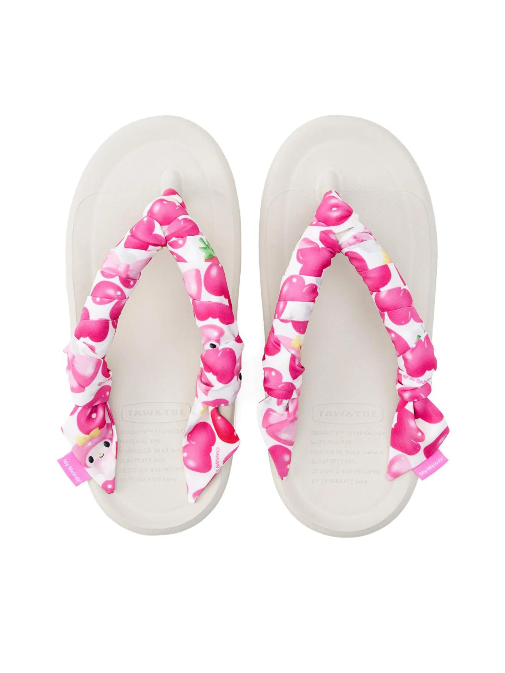 TAW&TOE Unisex Sandals Zerovity OG Scarf Set My Melody Cream