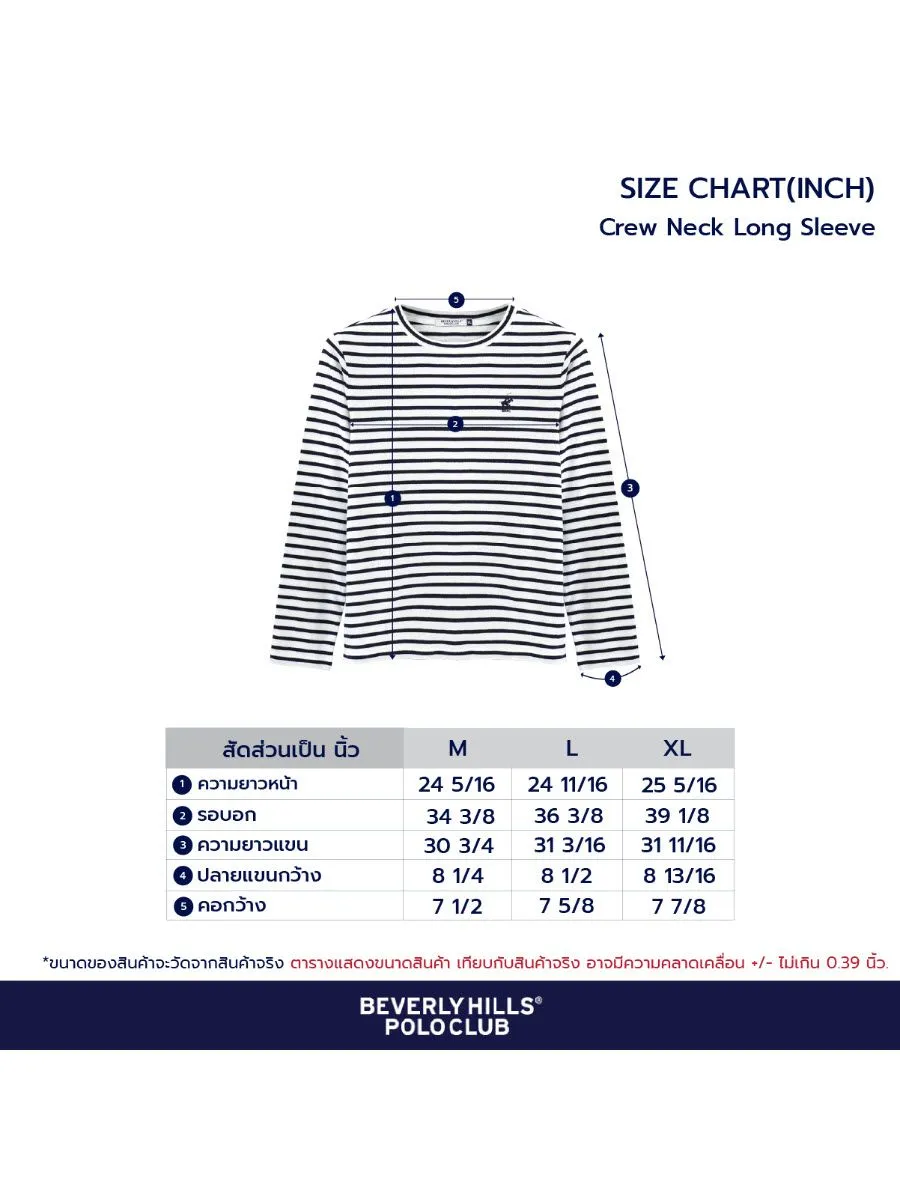 BEVERLY HILLS POLO CLUB Women Crew Neck Long Sleeve, Striped