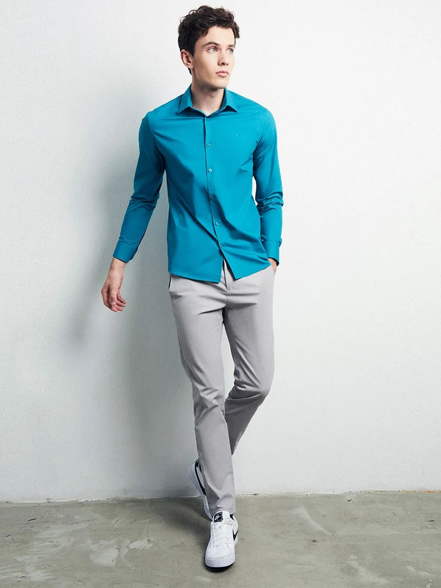 LTD Slim Fit Shirt Men Mid Green