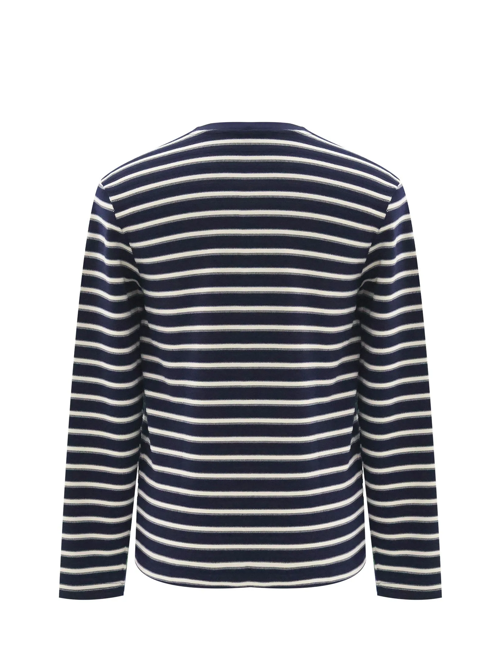 LTD Striped Long-Sleeve T-shirt Man Navy Blue