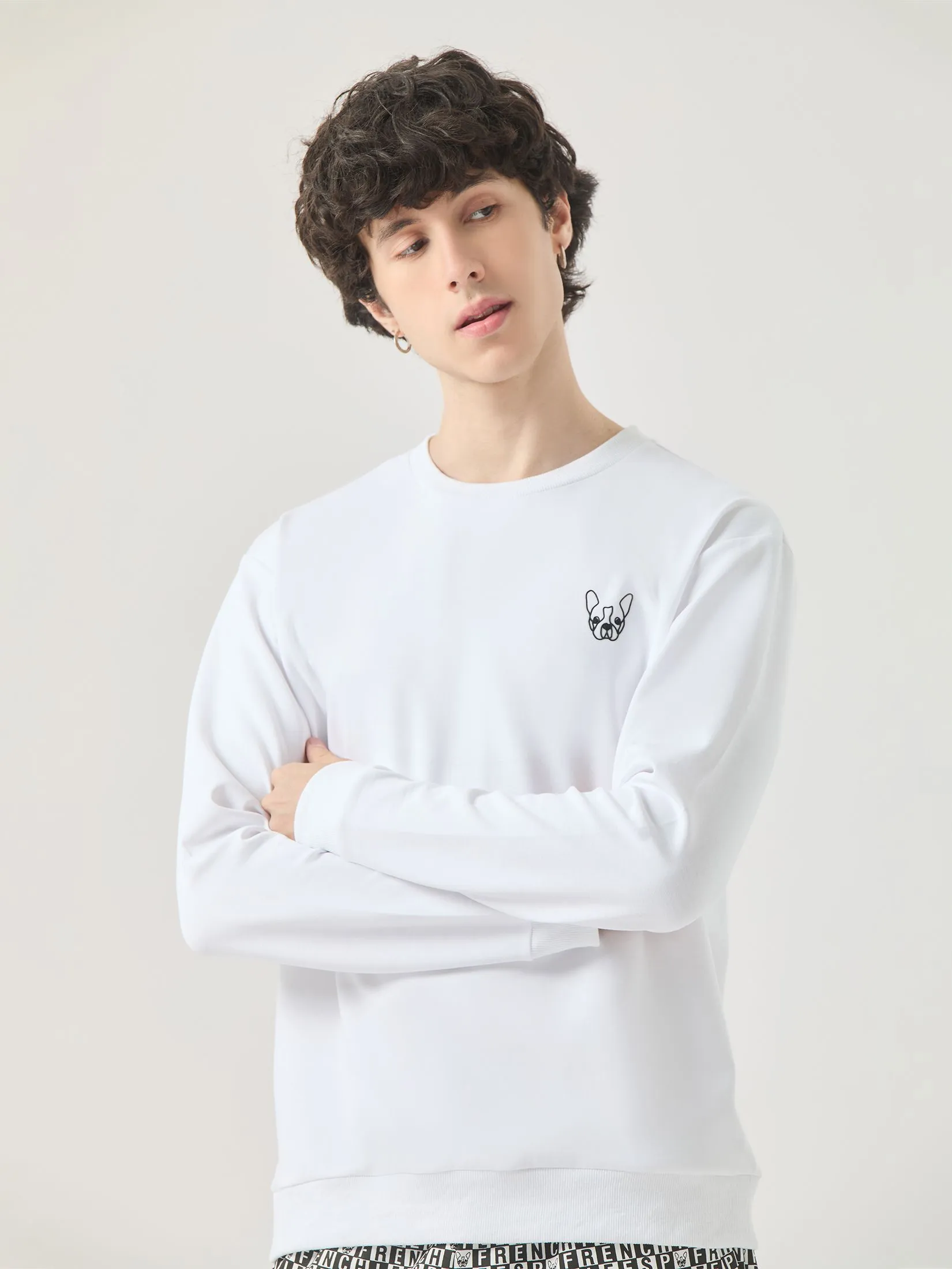 ESP Frenchie Sweatshirt Men White