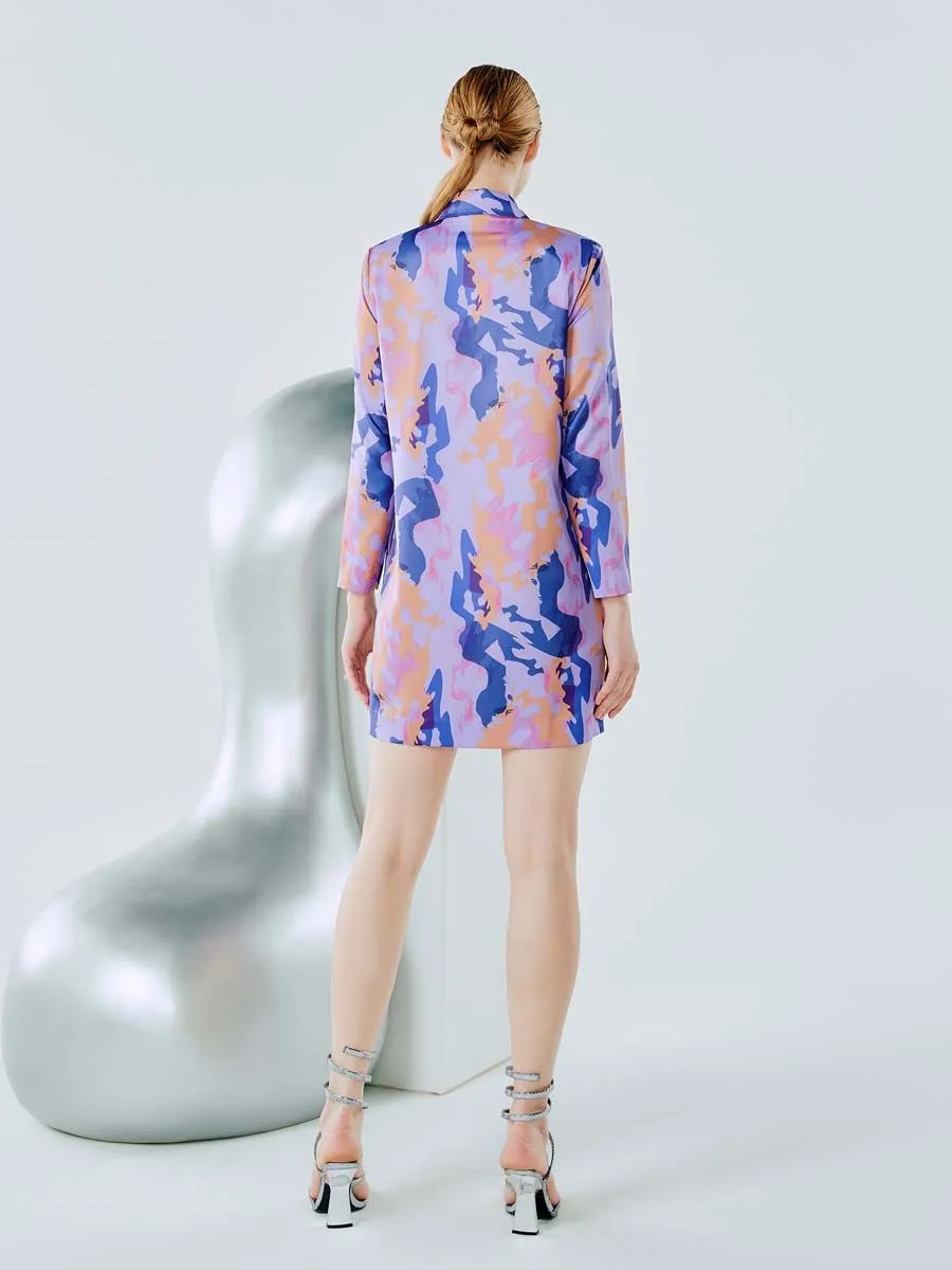 SHAKA Woman Dress Midi Military Mini Suit Purple