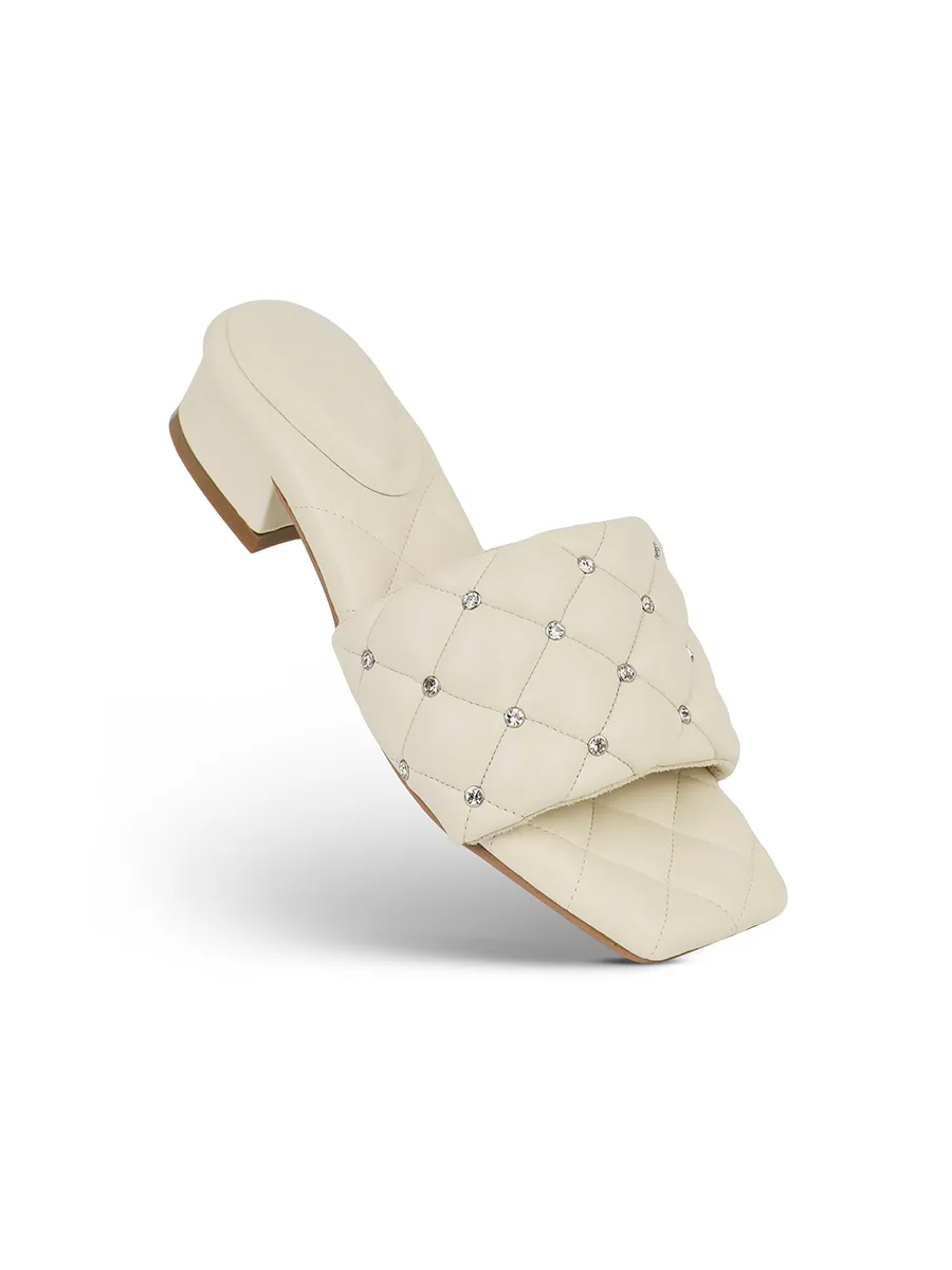 SHU WOMEN  PALETTE SOFT 1  LUCKY DIAMONDS SANDALS - WHITE