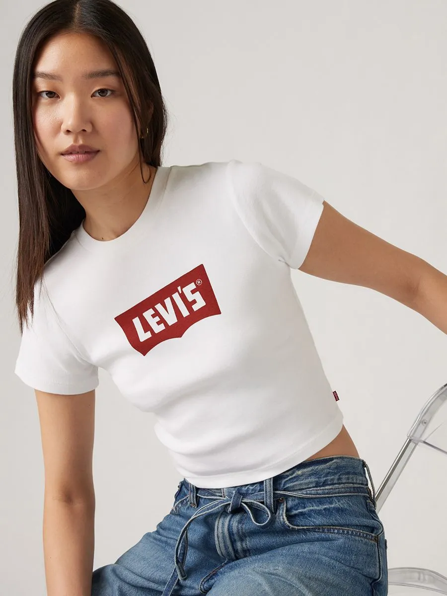 LEVI'S Women's Graphic Essential Sporty Tee Ess Vintage Batwing W/co Bright White