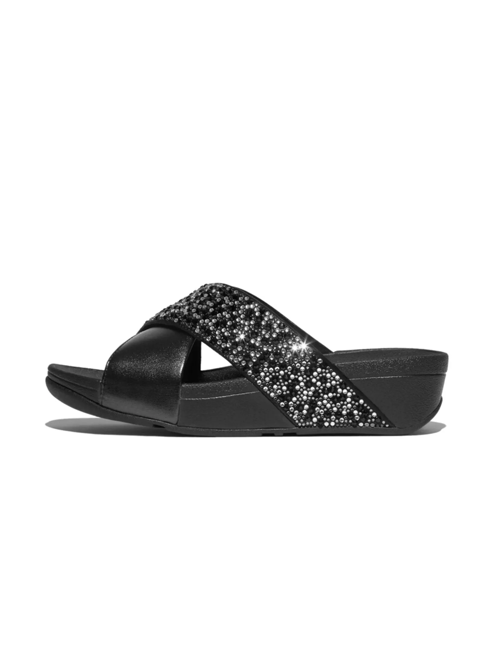 FitFlop™ WOMEN'S LULU CRYSTAL-MIX M/CROSS S BLACK Size - 3 UK