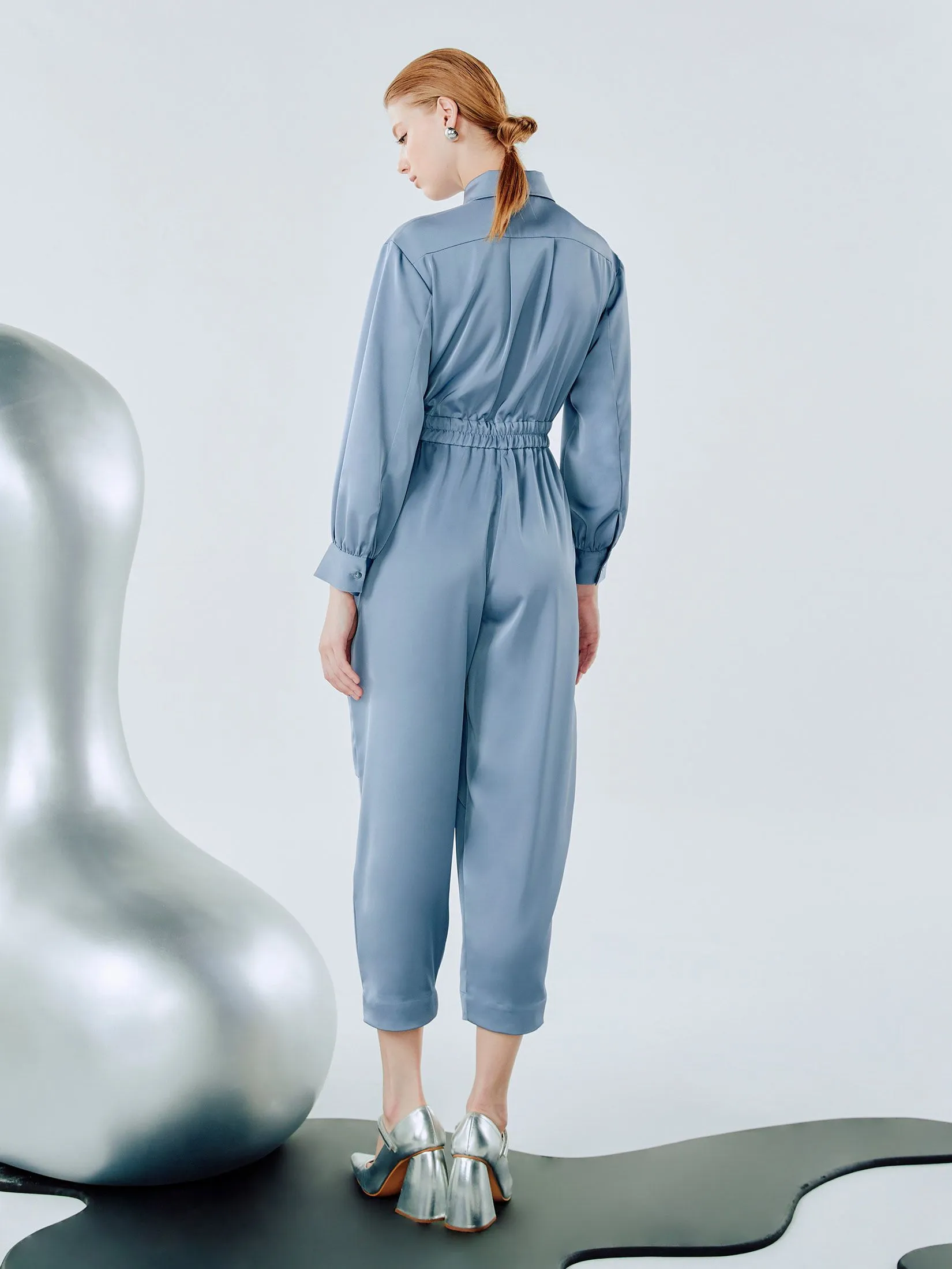 SHAKA Woman Jumpsuit Satin Blue