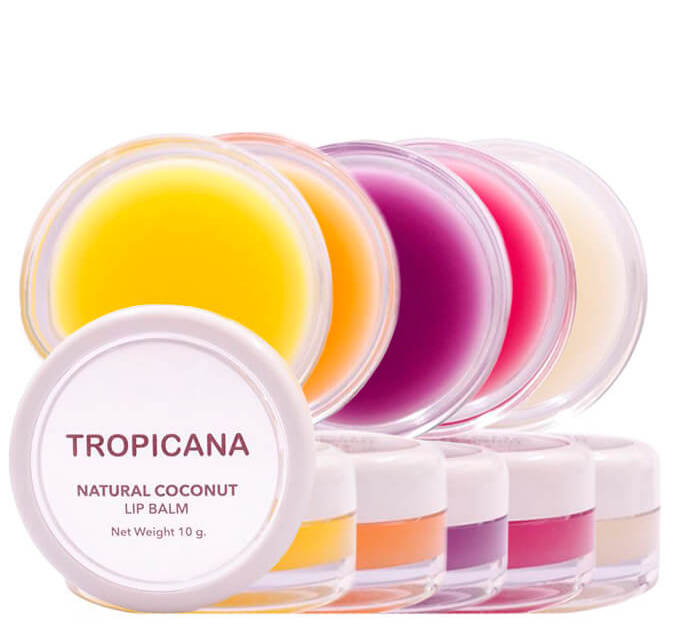 Бальзам для губ на кокосовом масле Tropicana 10 гр 3 аромата