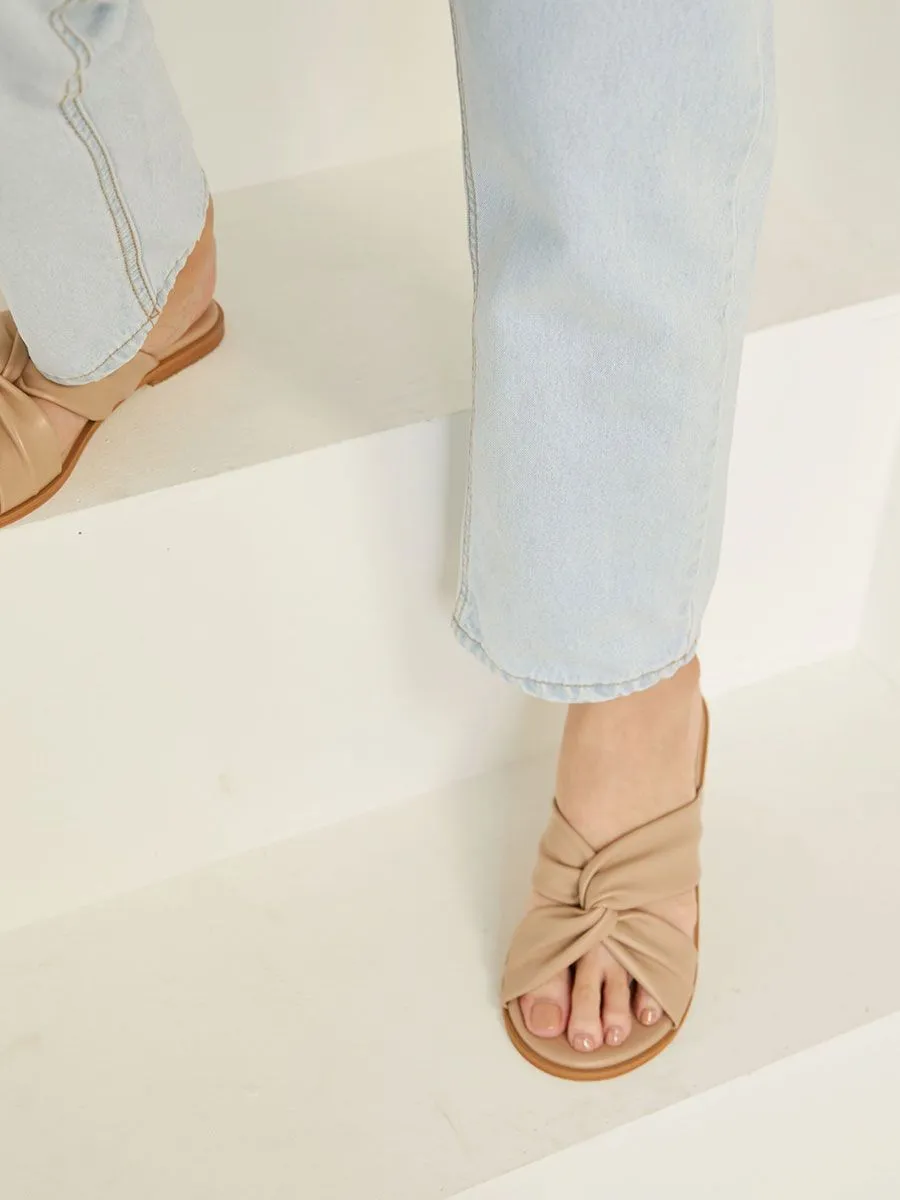 BUCKLE ME Sandals Ribbon BM15 Beige